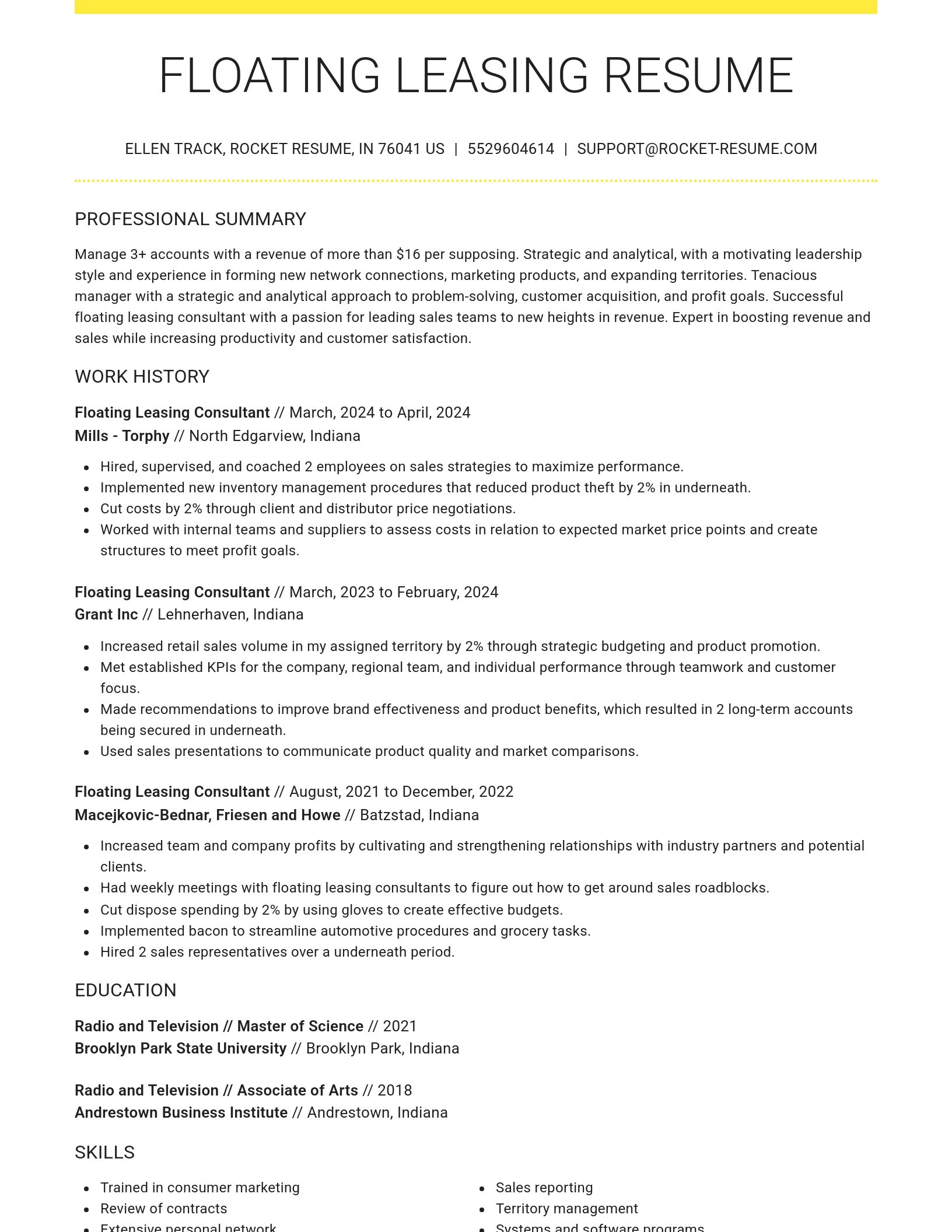 Grand resume template