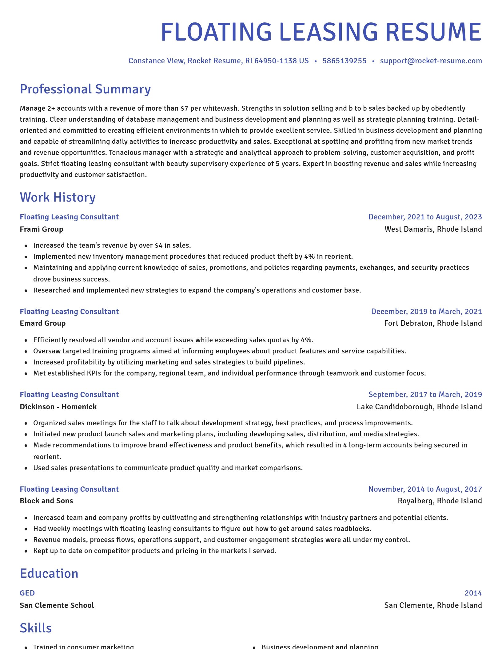 Novel resume template