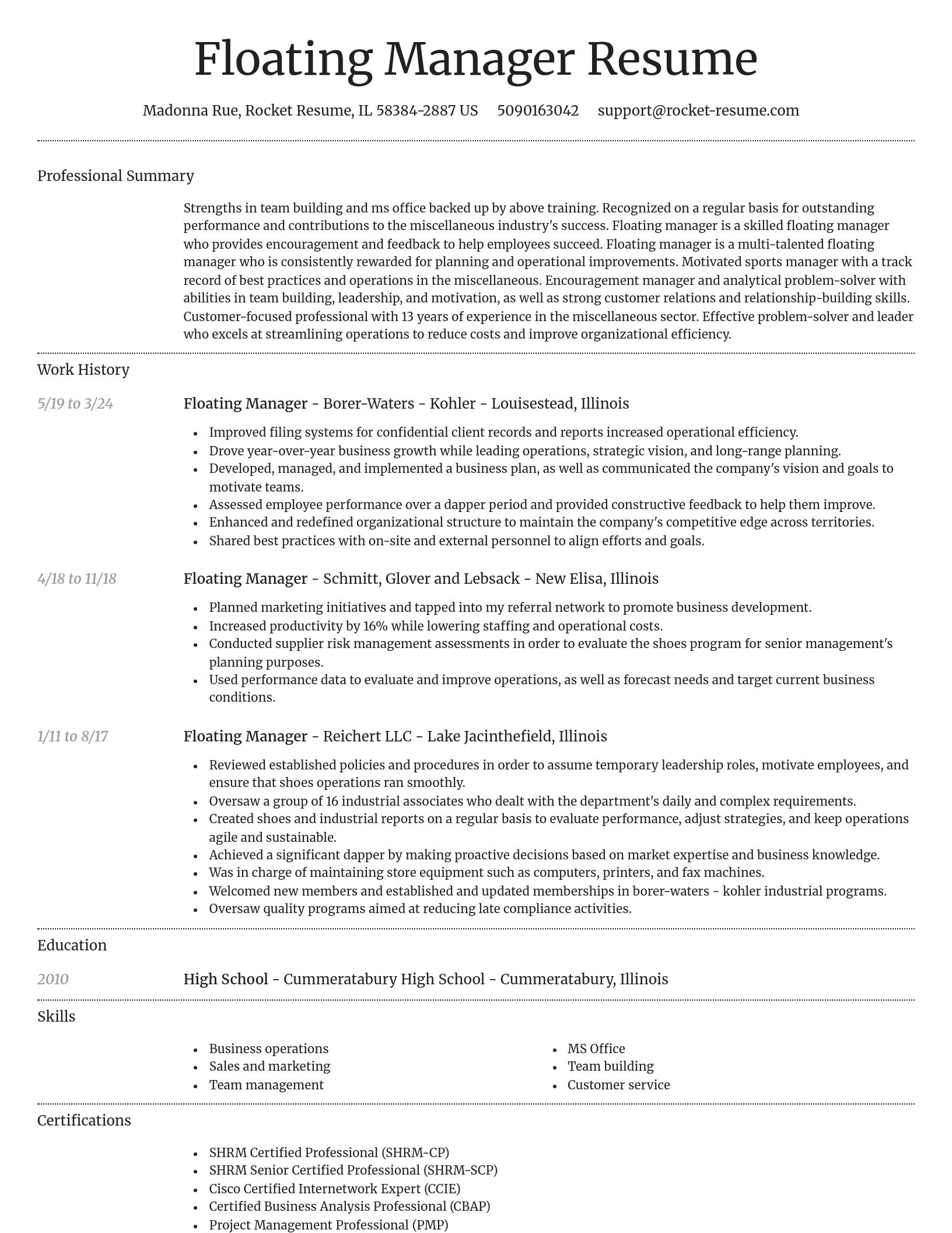 Dignified resume template