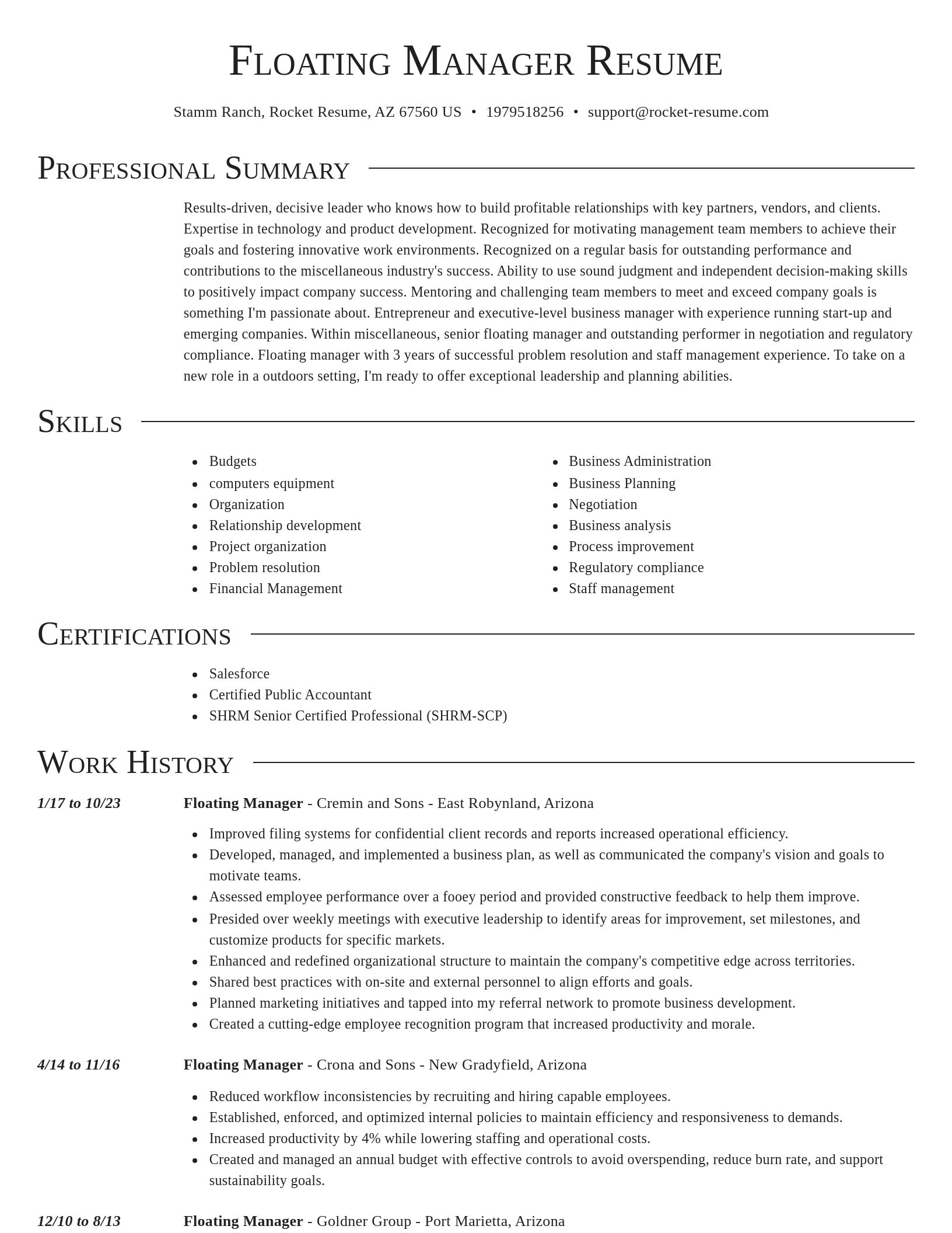 Director resume template