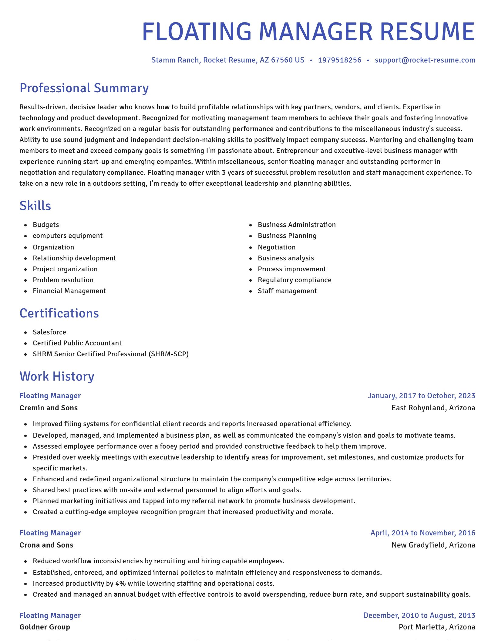 Novel resume template