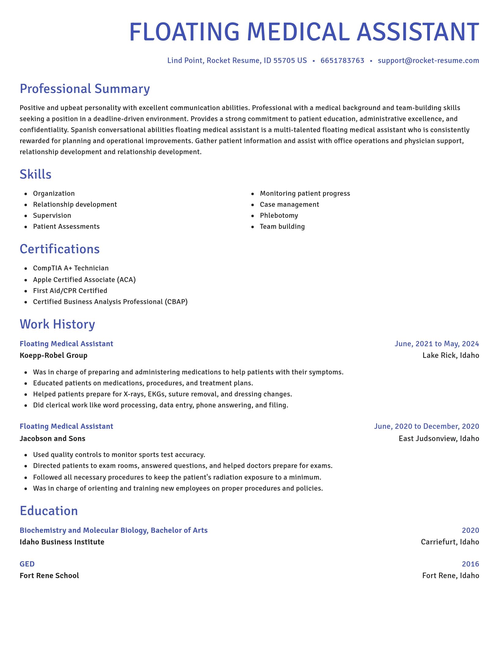 Novel resume template