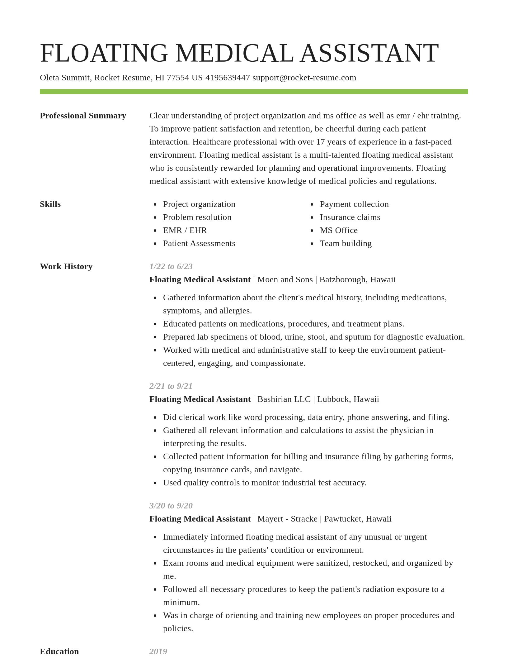 Smart resume template
