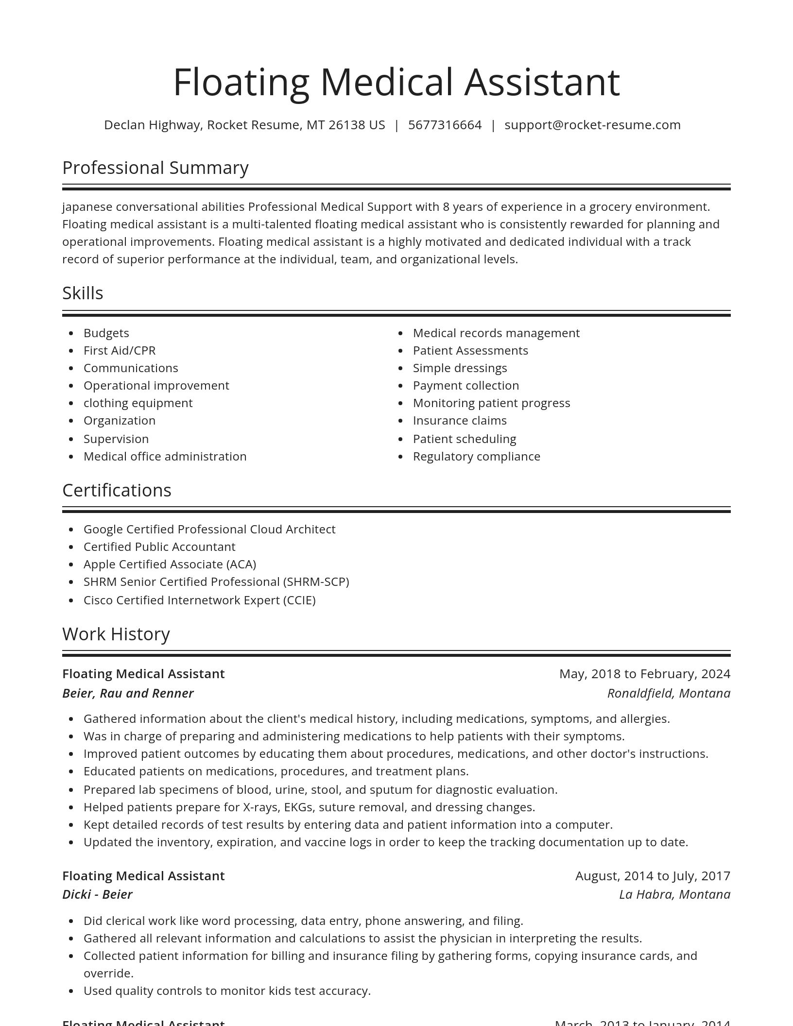 Spotlight resume template