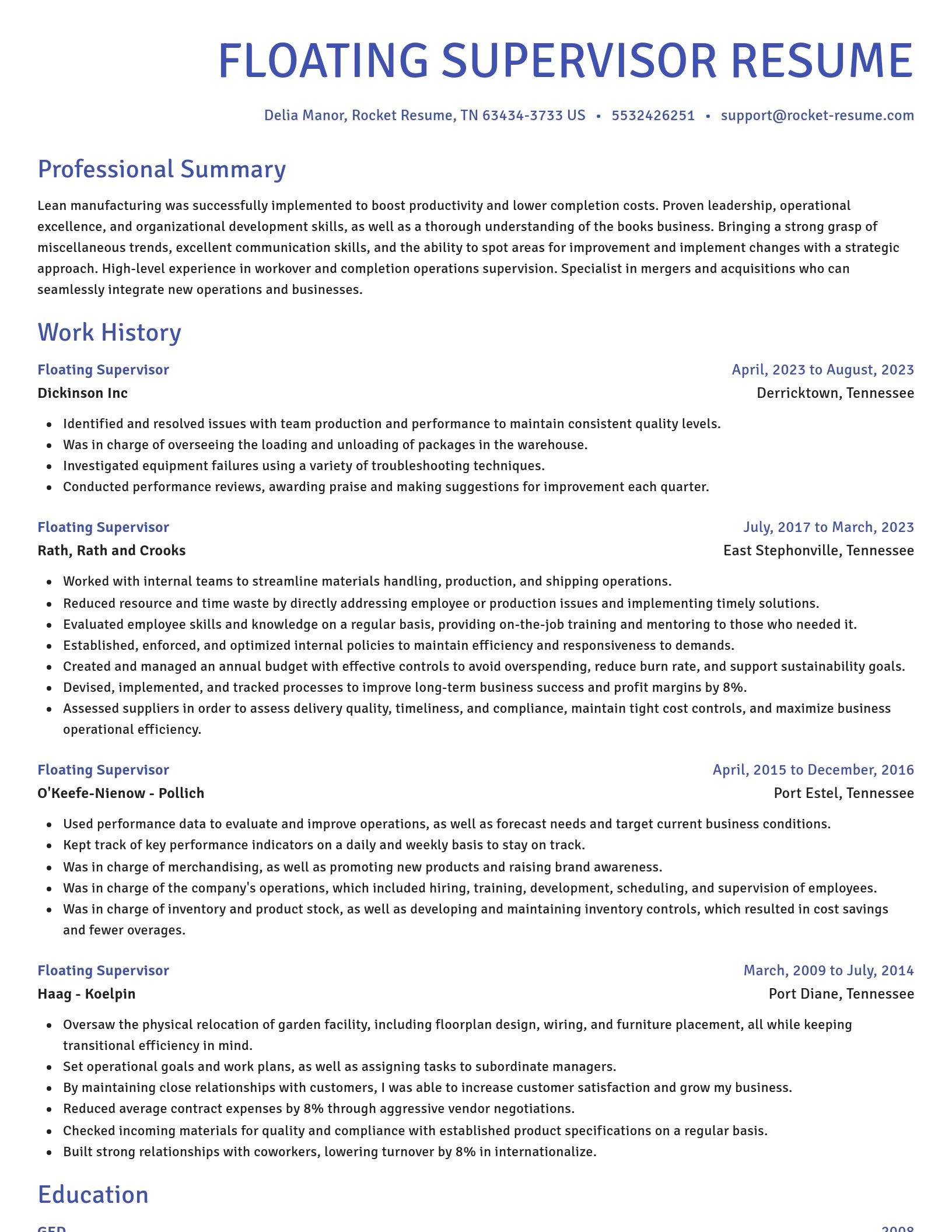 Novel resume template