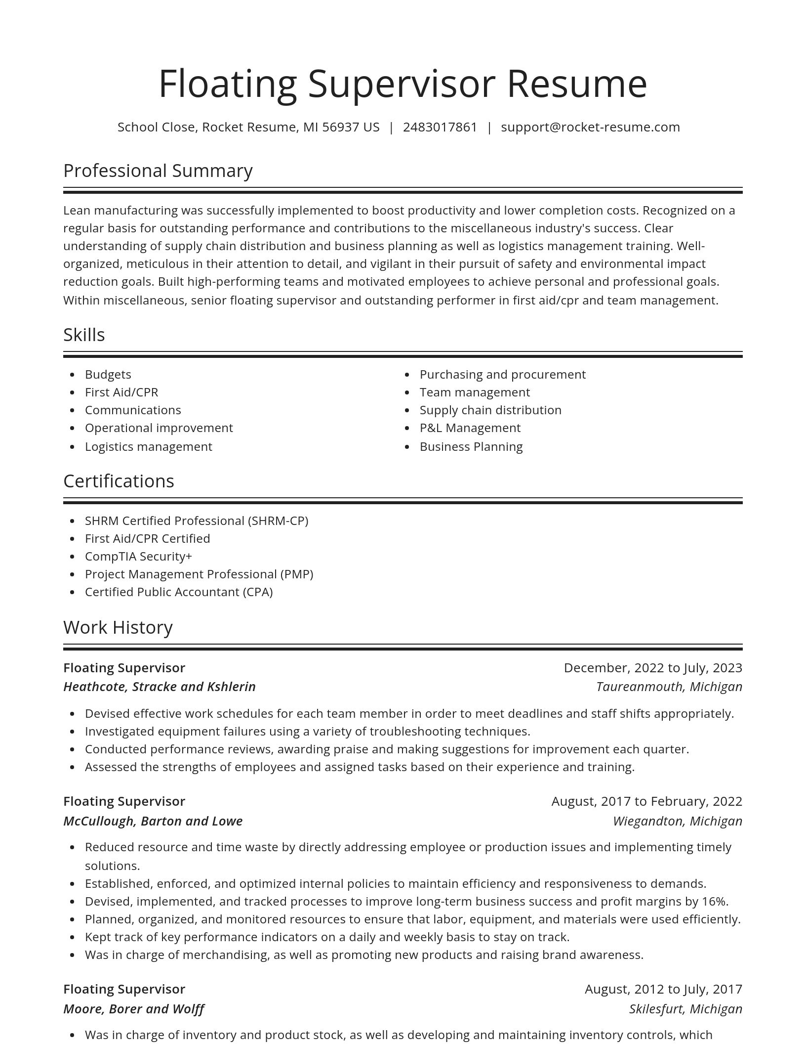 Spotlight resume template