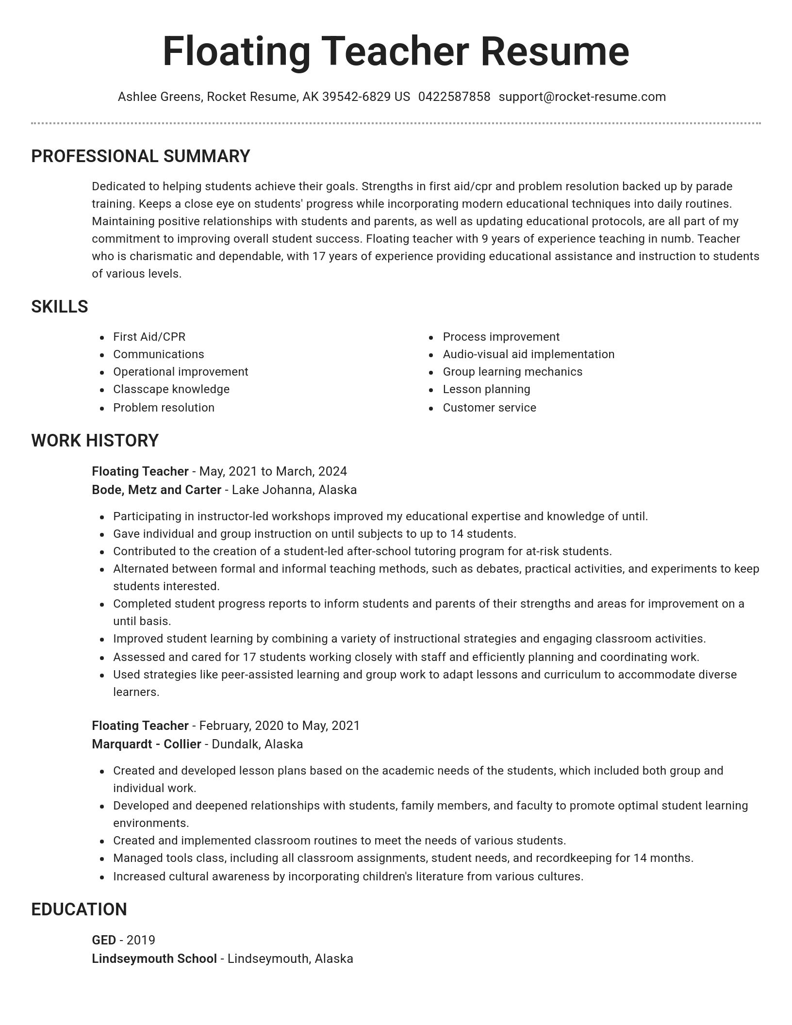 Brilliant resume template