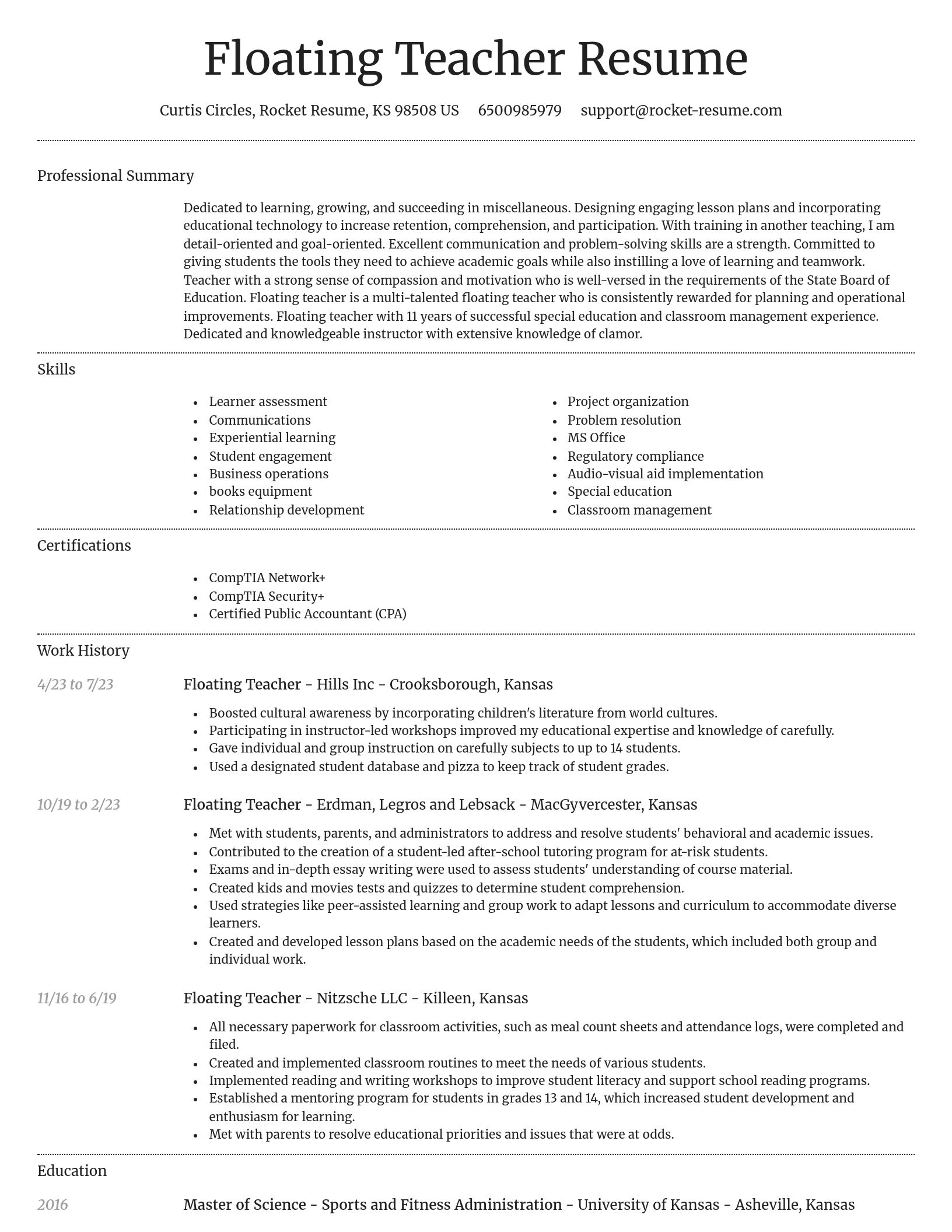 Dignified resume template