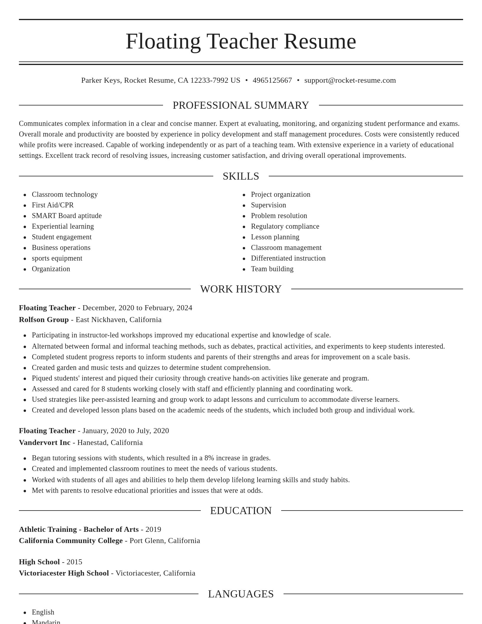 Elegant resume template