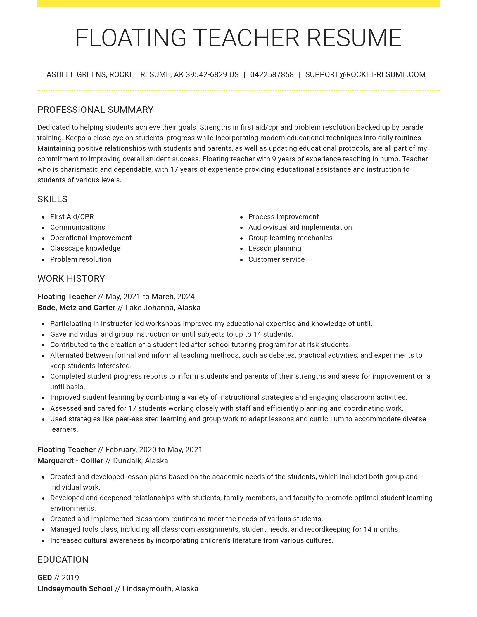 Grand resume template