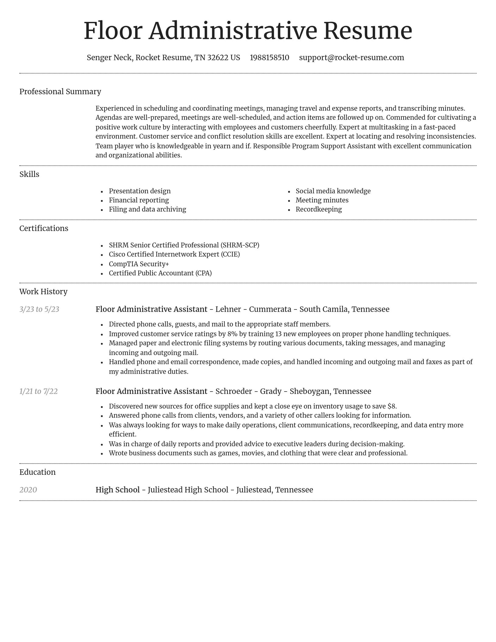 Dignified resume template