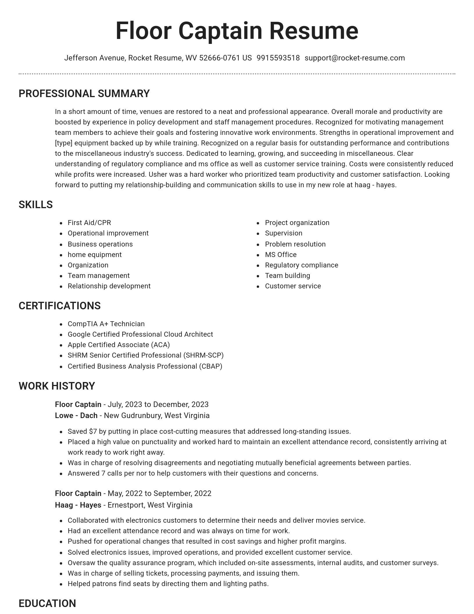 Brilliant resume template