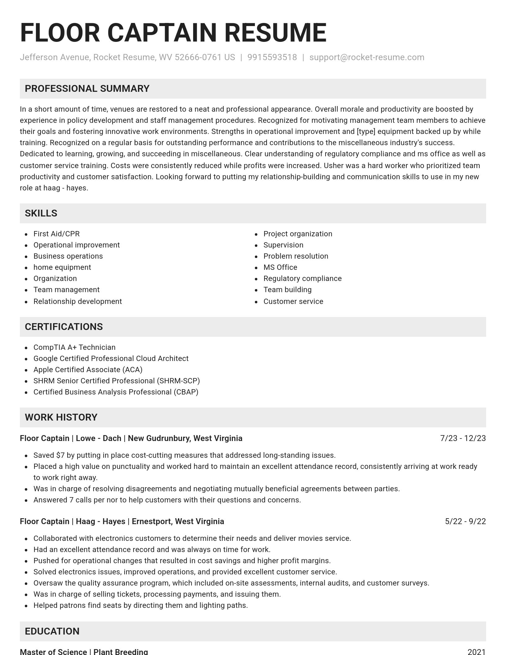 Genius resume template