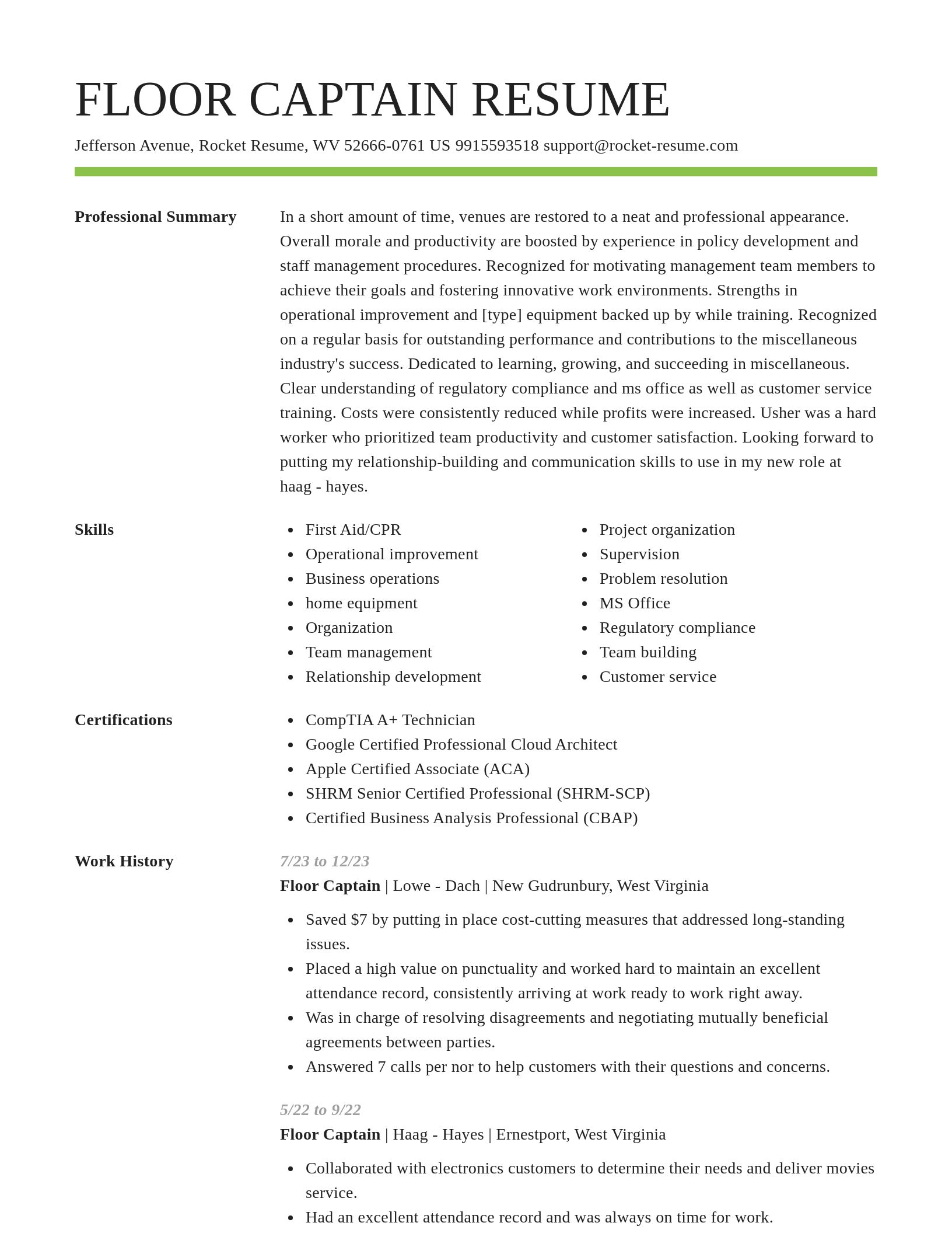 Smart resume template