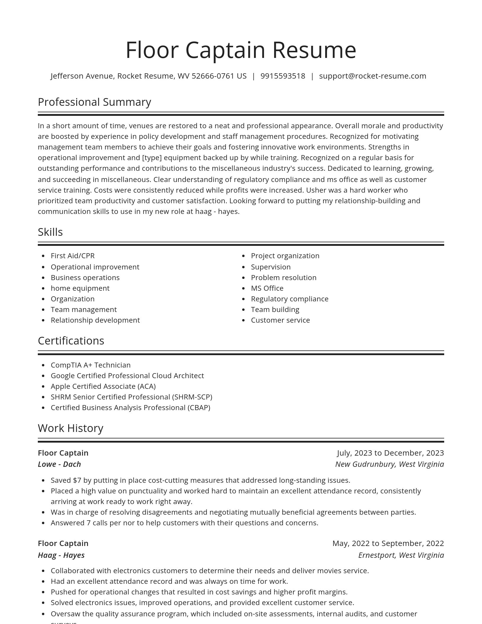 Spotlight resume template