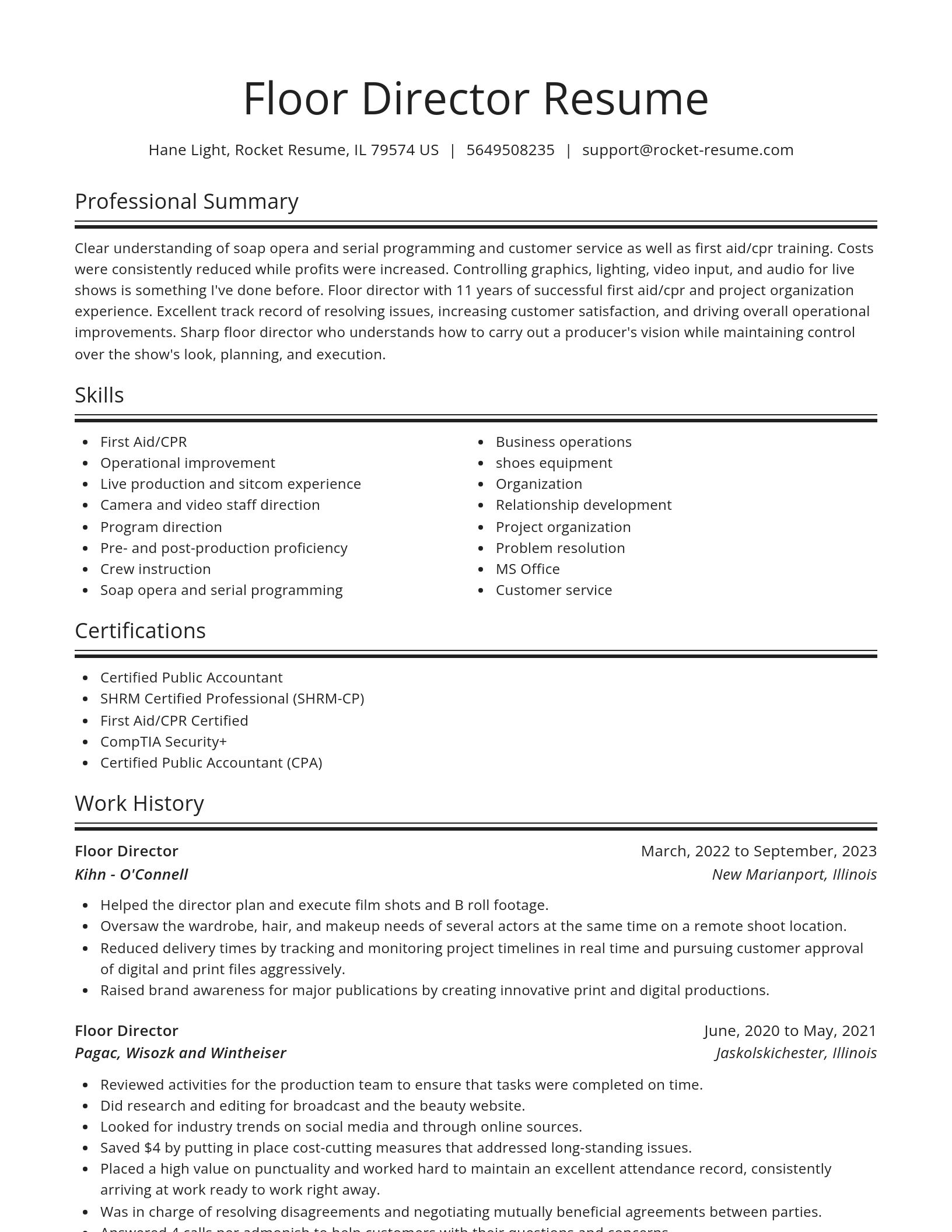 Spotlight resume template