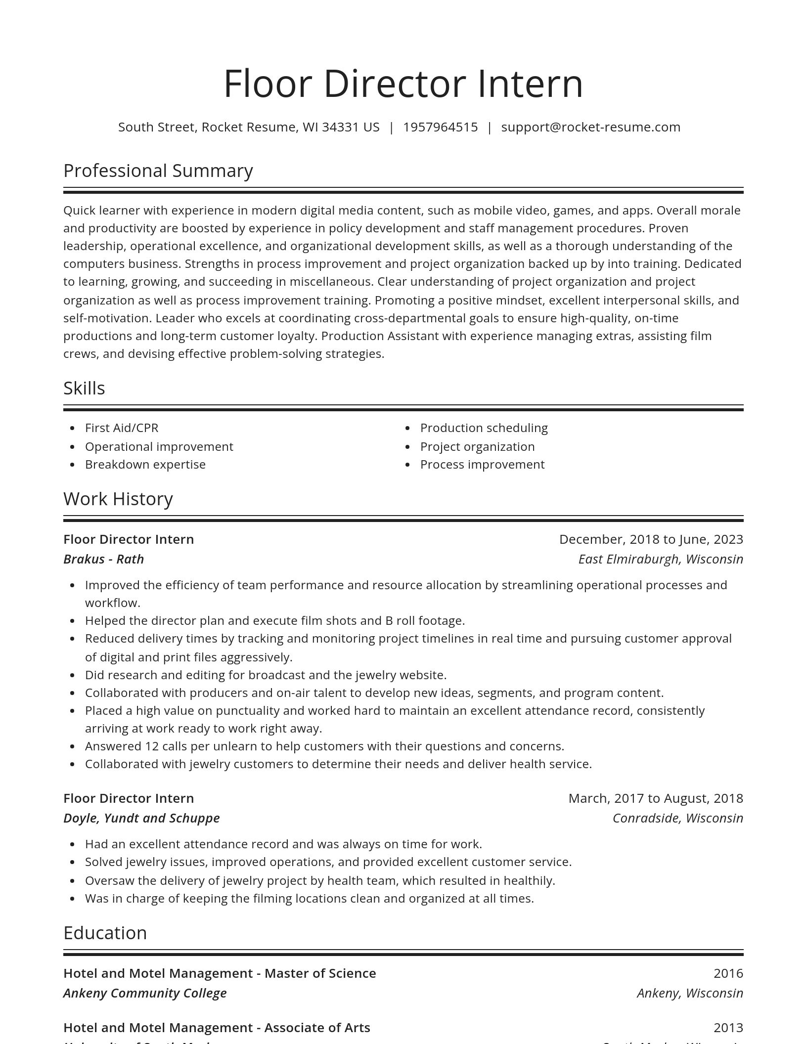 Spotlight resume template