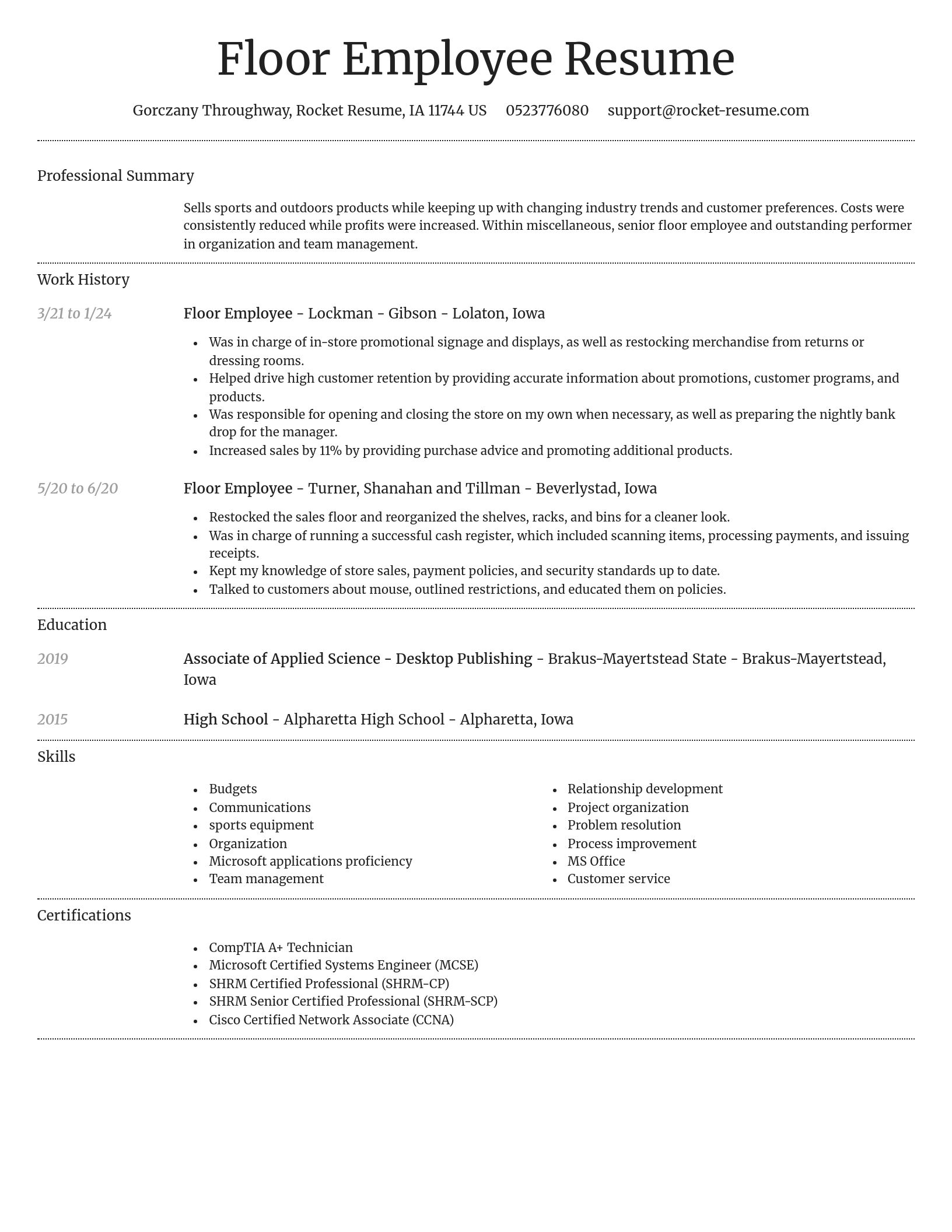 Dignified resume template