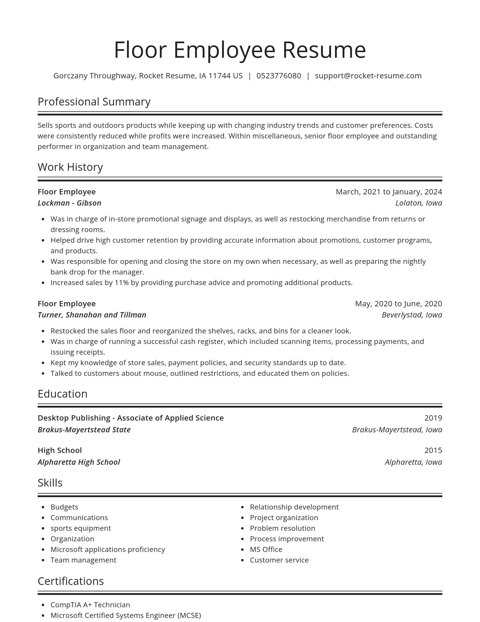 Spotlight resume template
