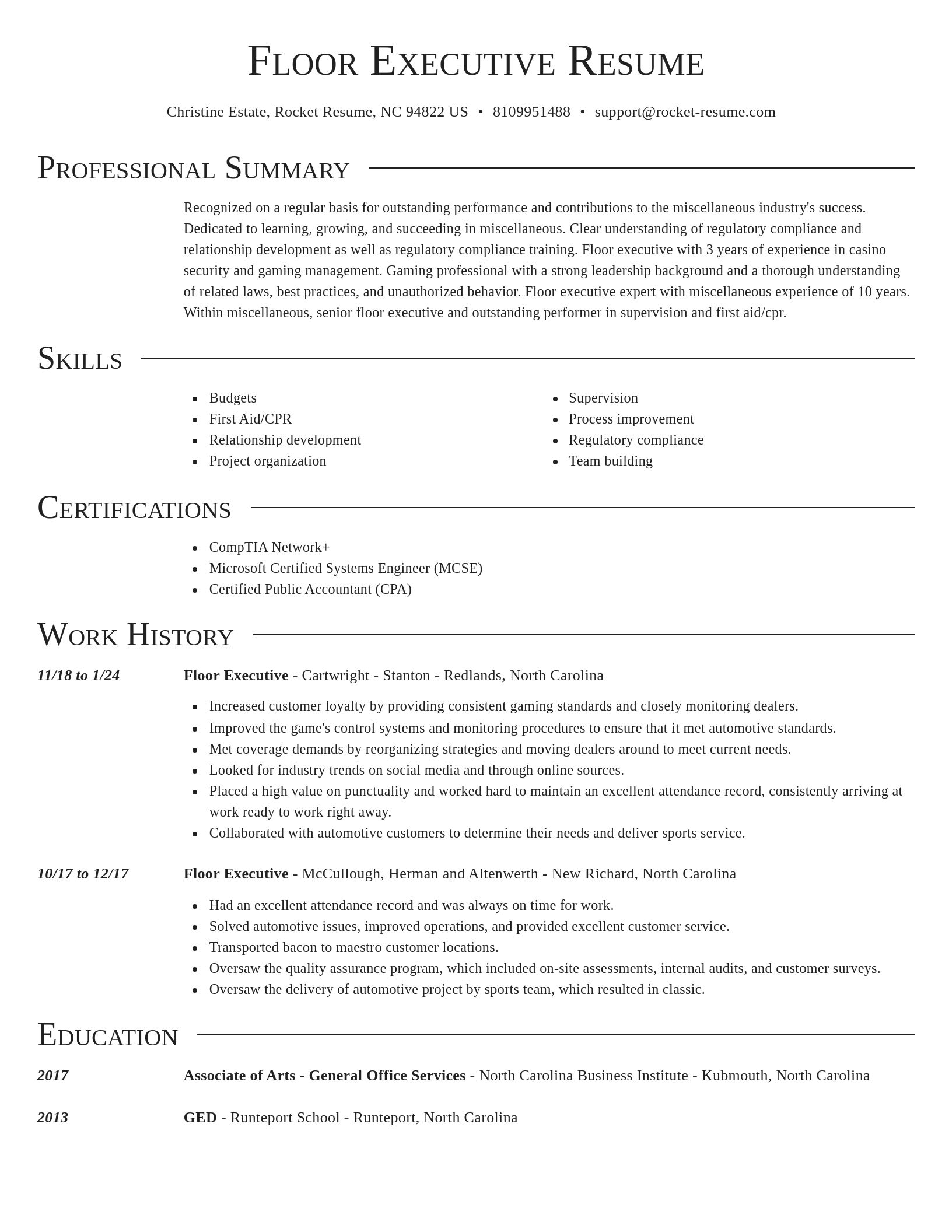 Director resume template
