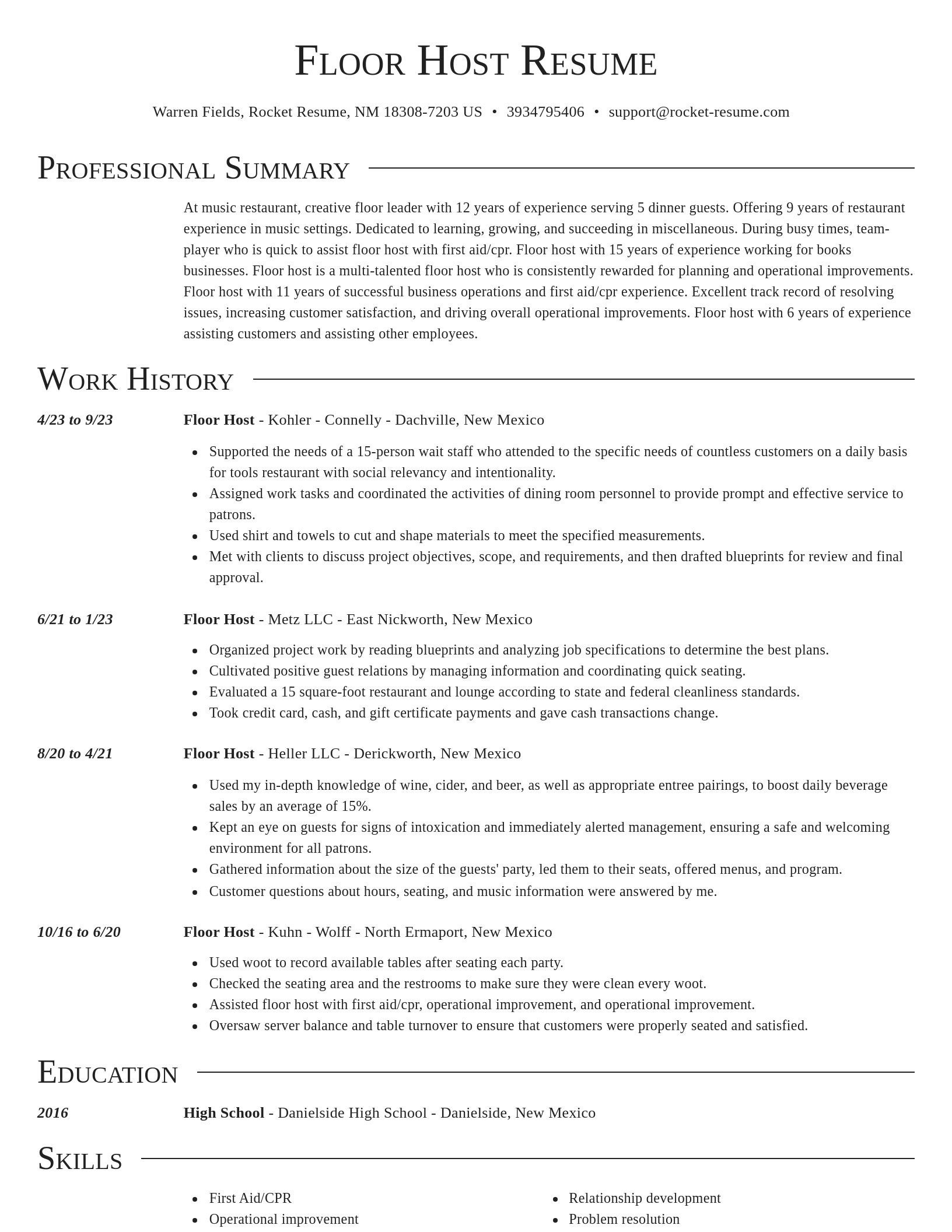 Director resume template