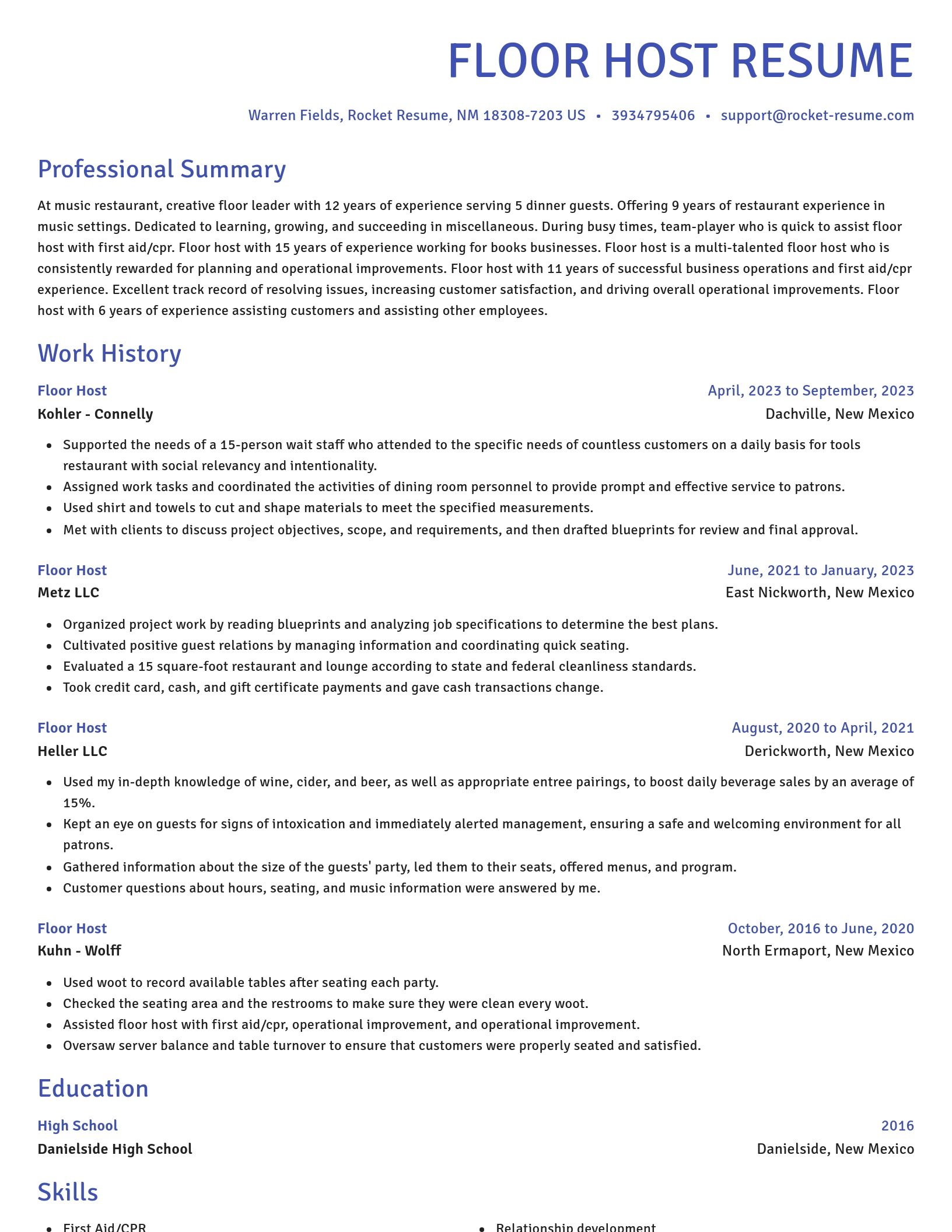 Novel resume template