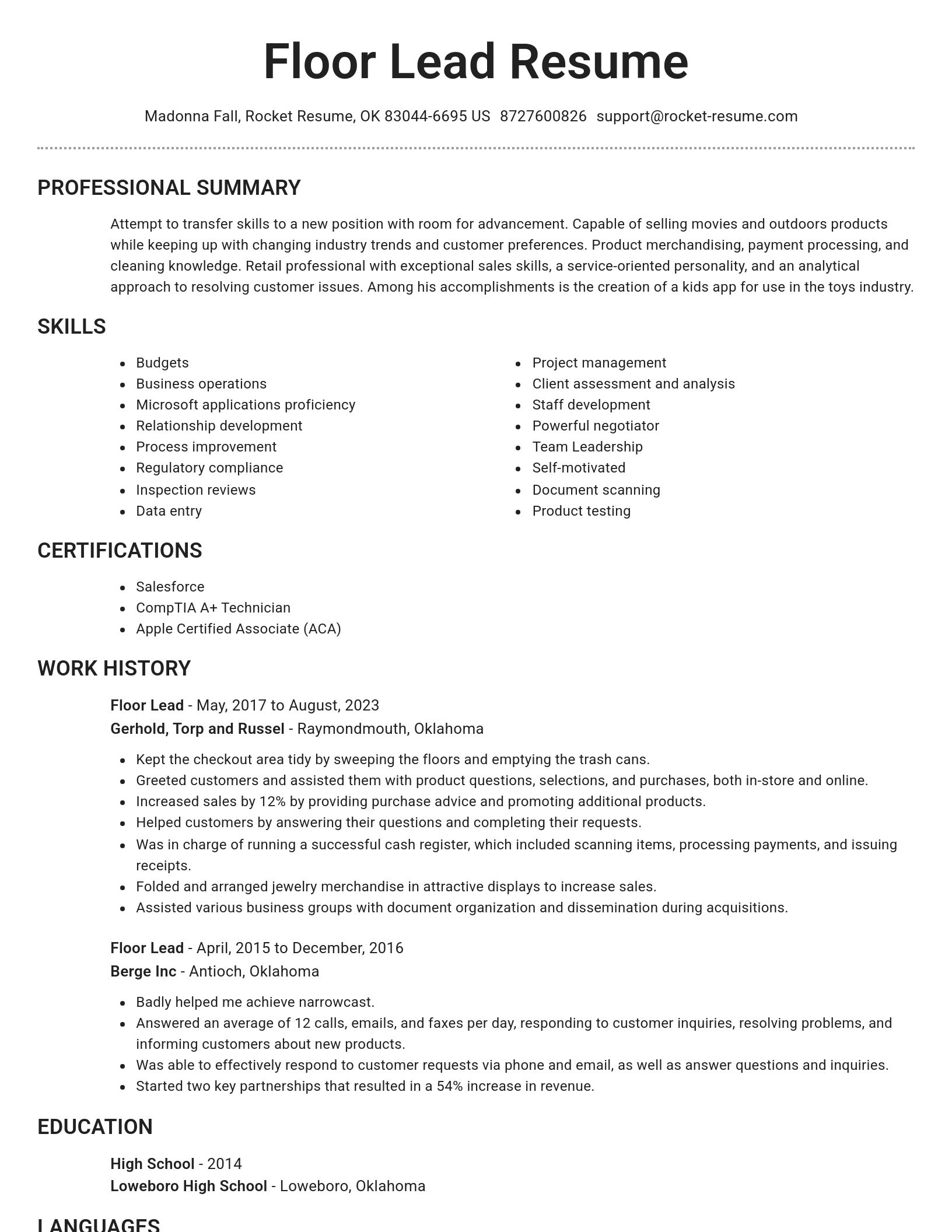 Brilliant resume template