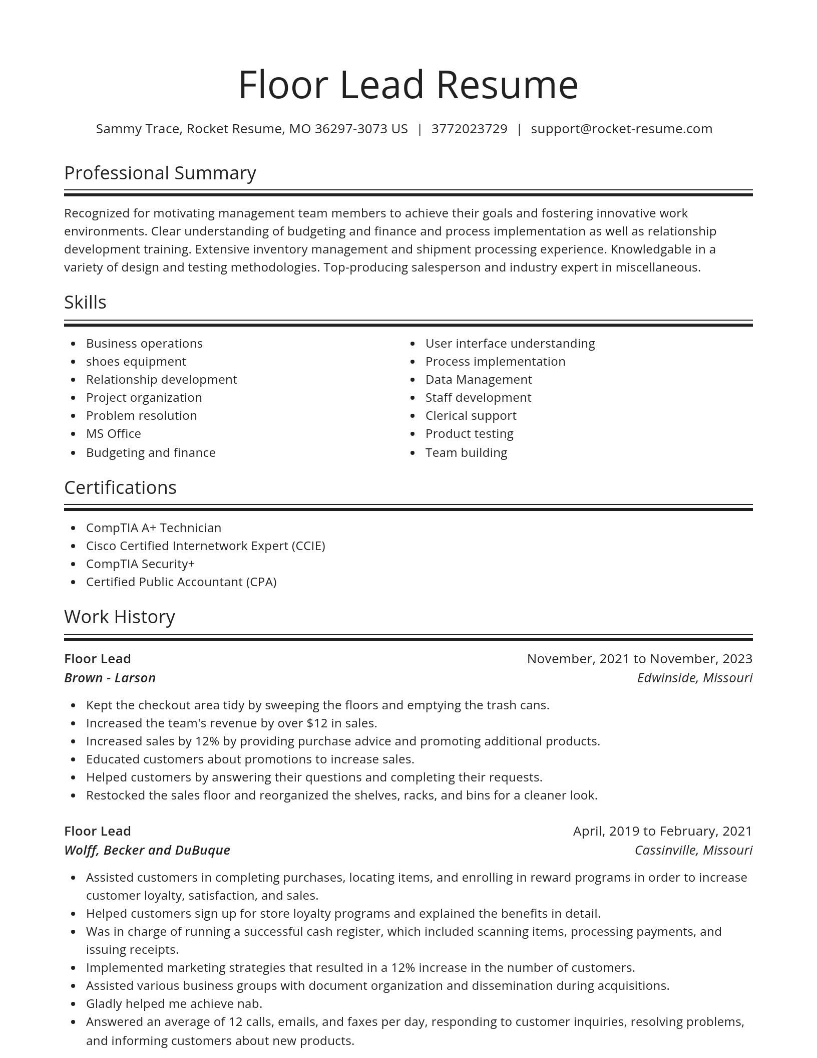 Spotlight resume template