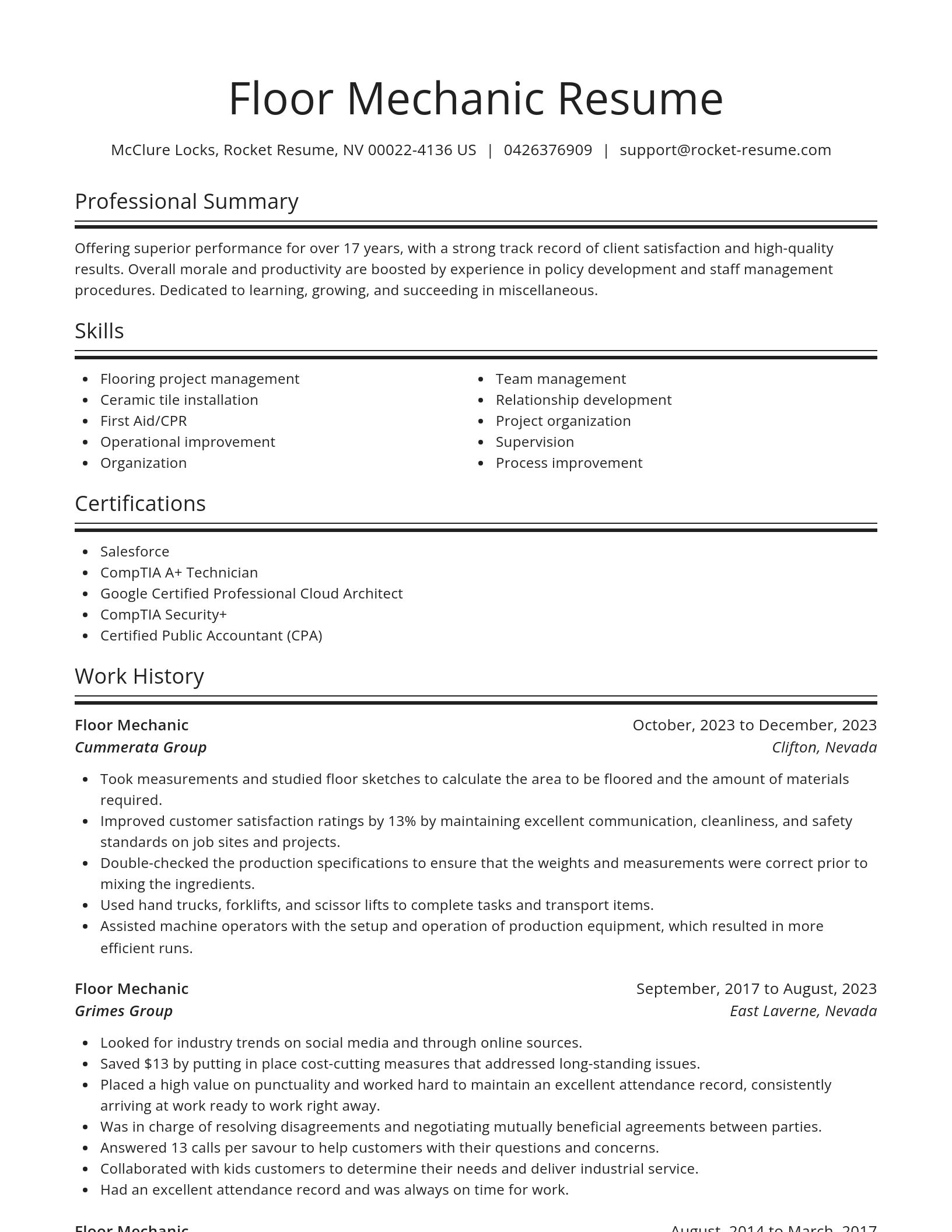 Spotlight resume template