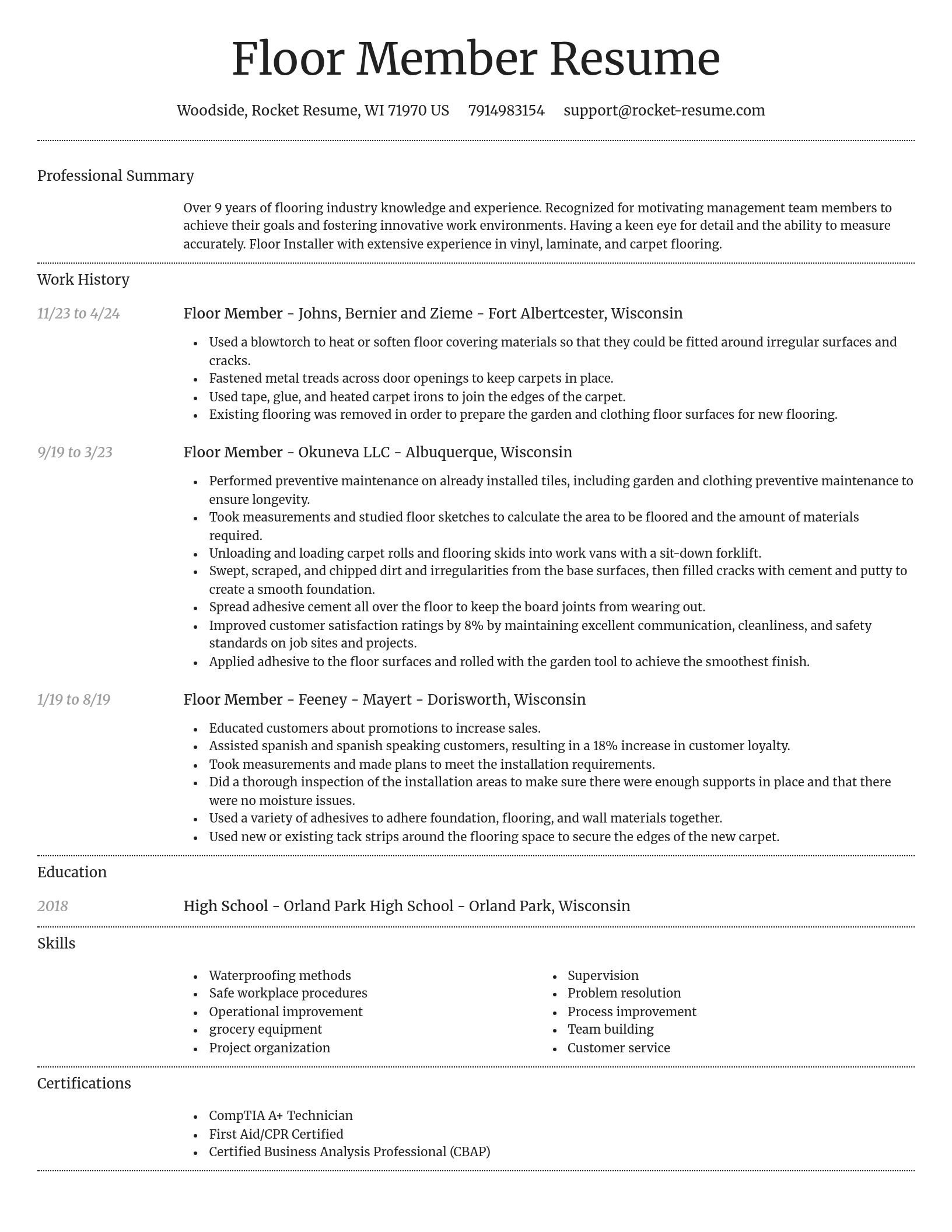 Dignified resume template