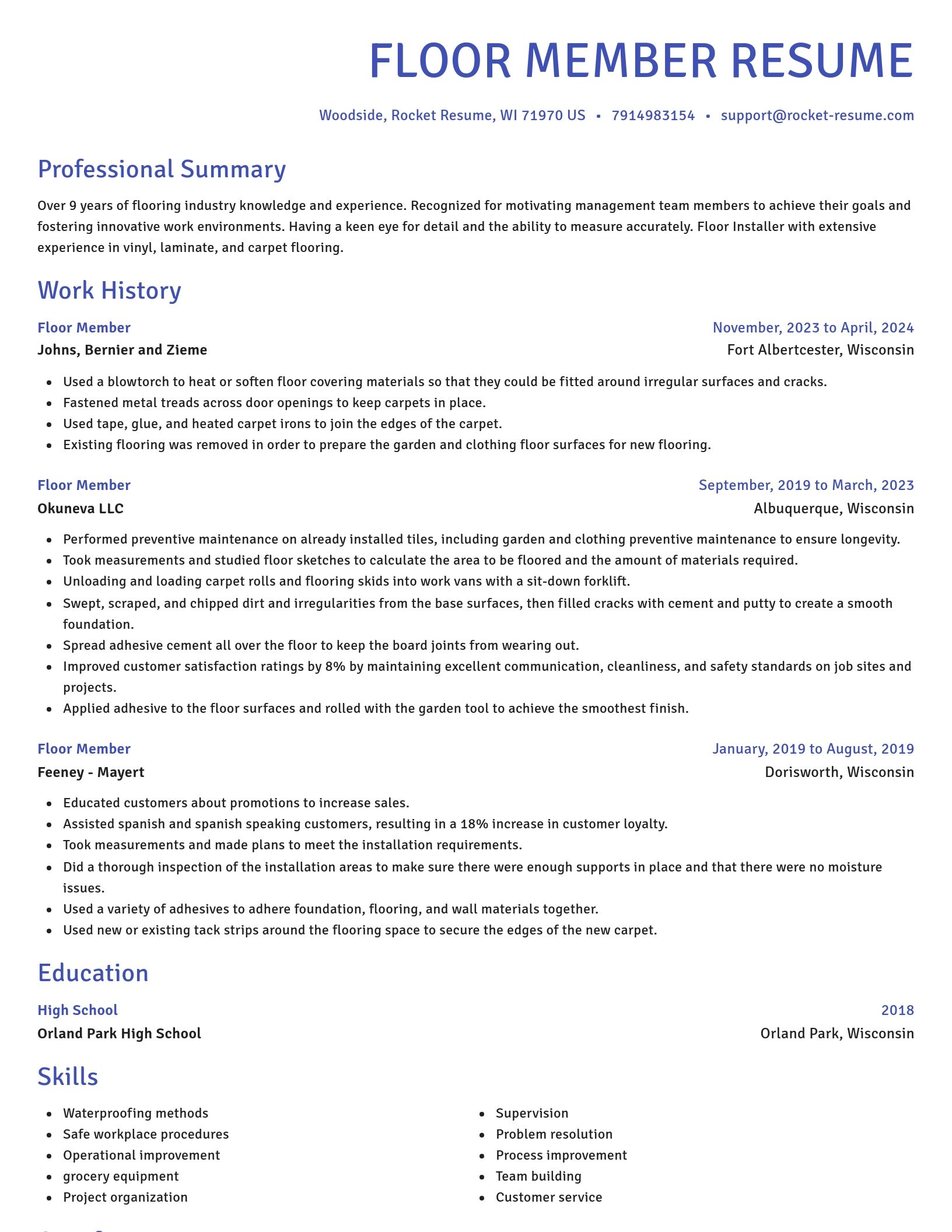 Novel resume template