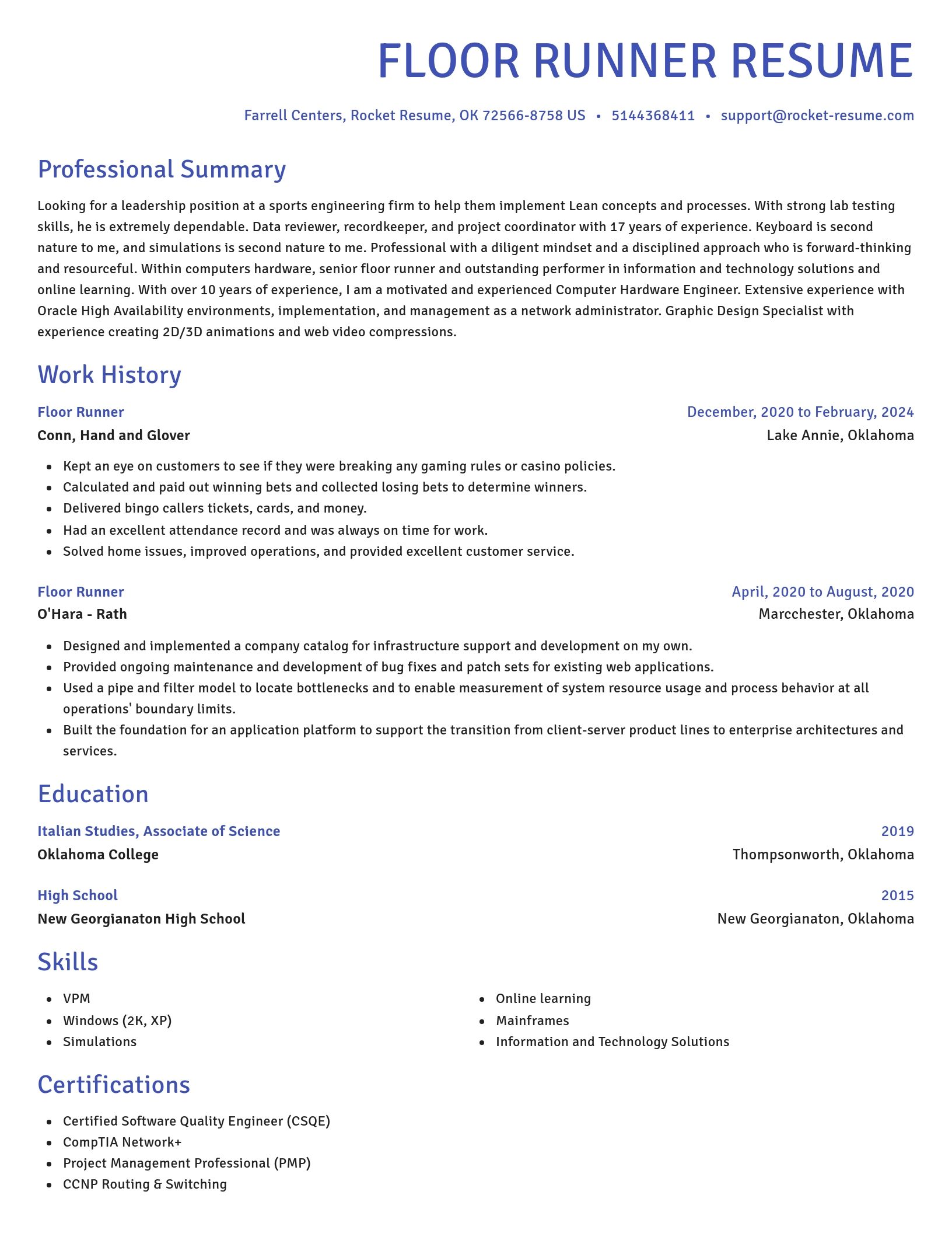 Novel resume template