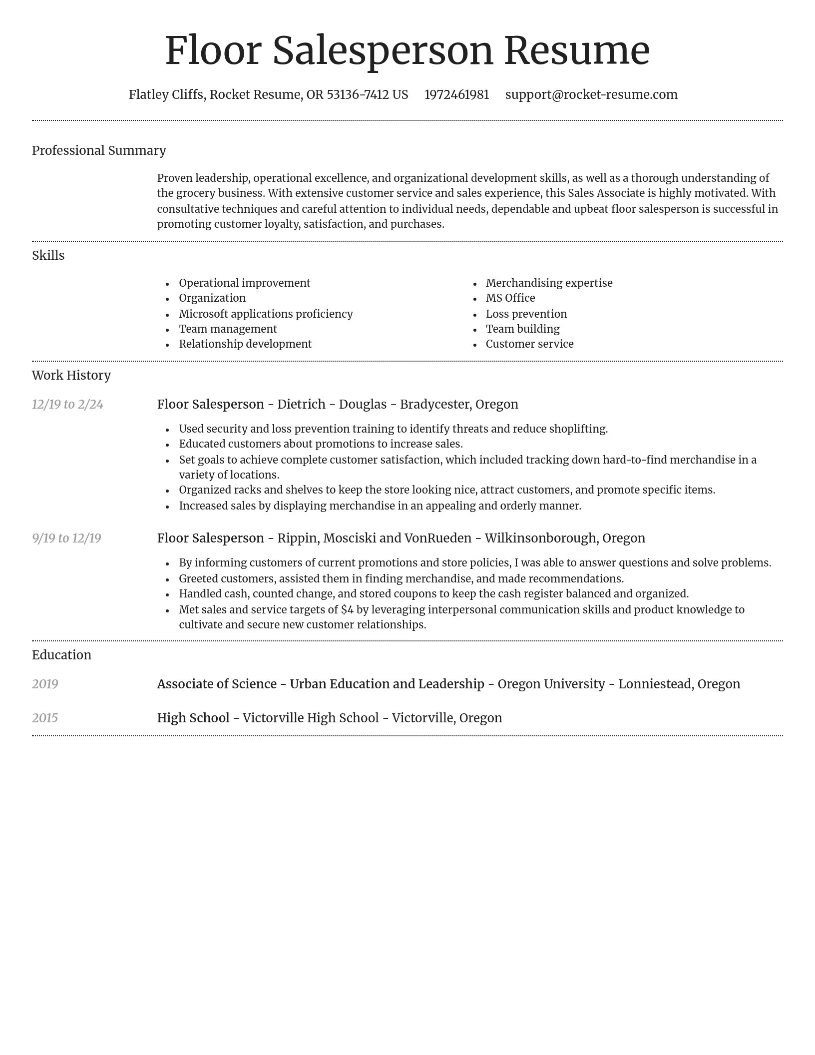 Dignified resume template