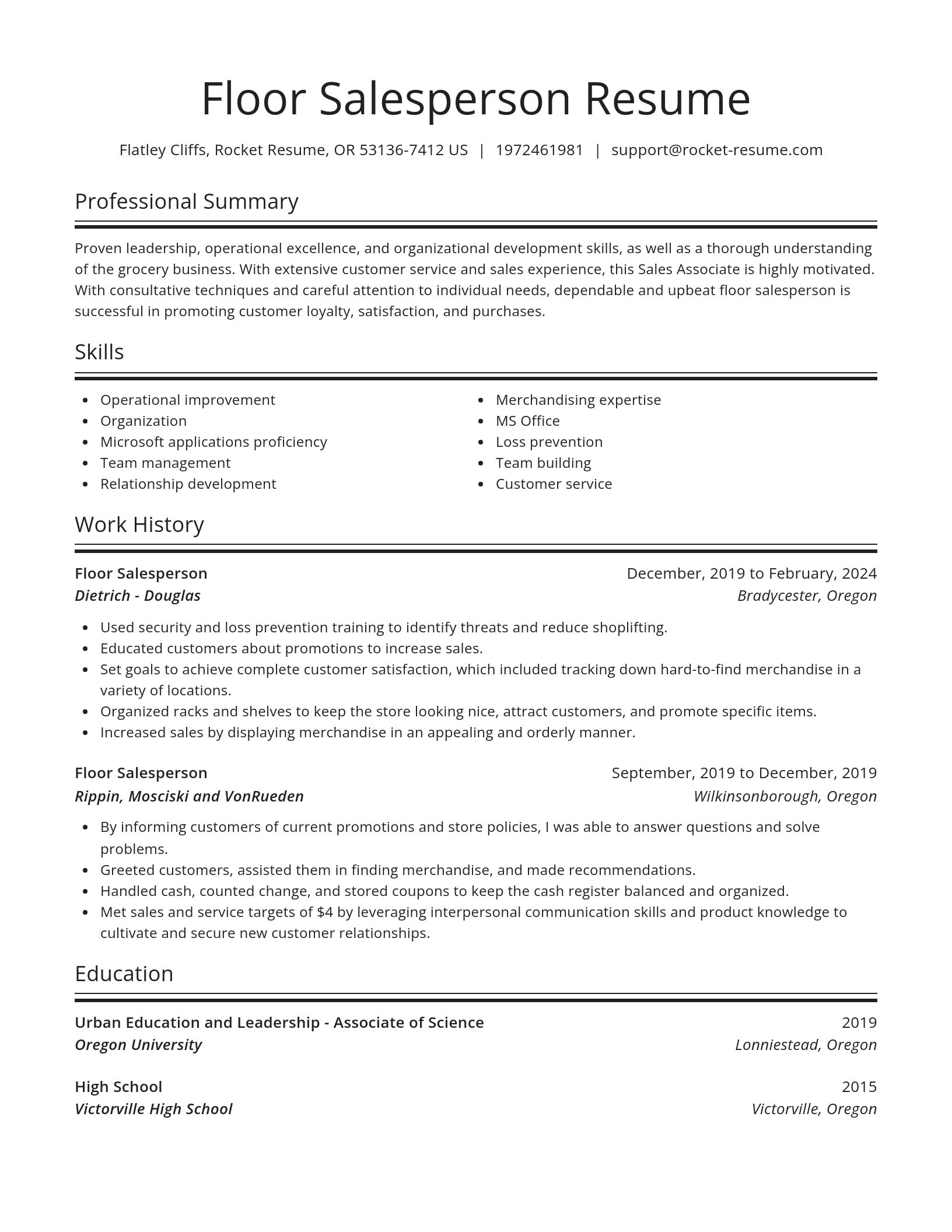 Spotlight resume template