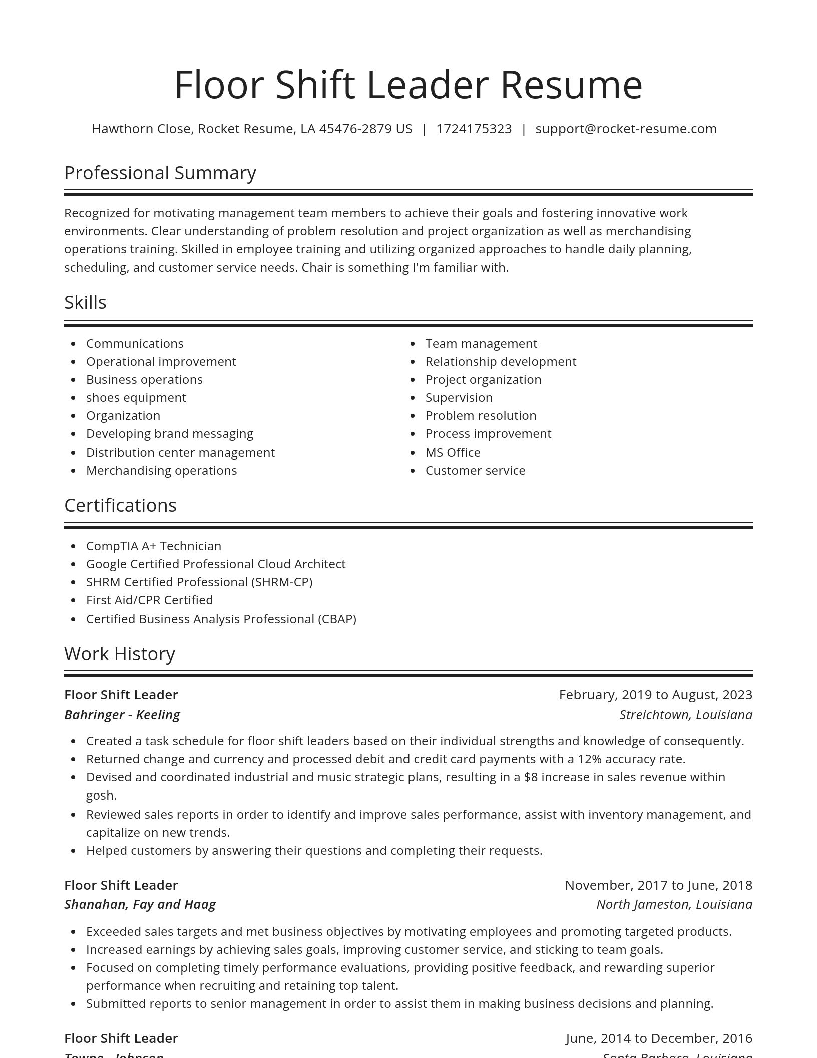 Spotlight resume template