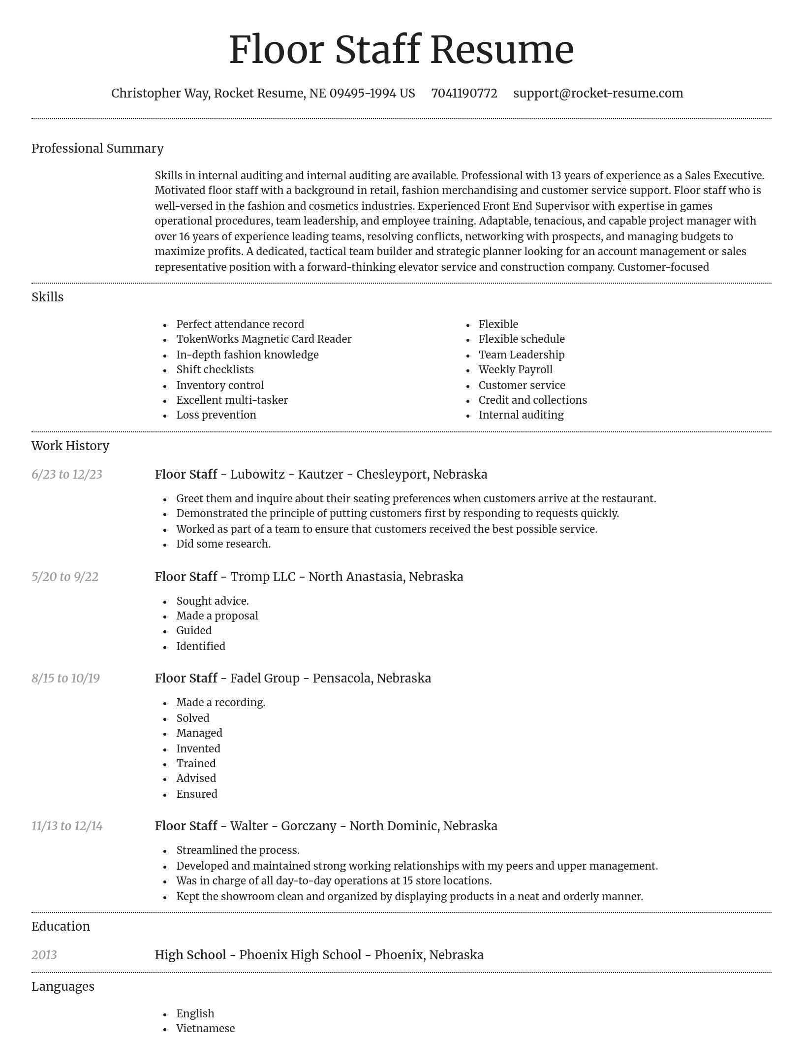 Dignified resume template