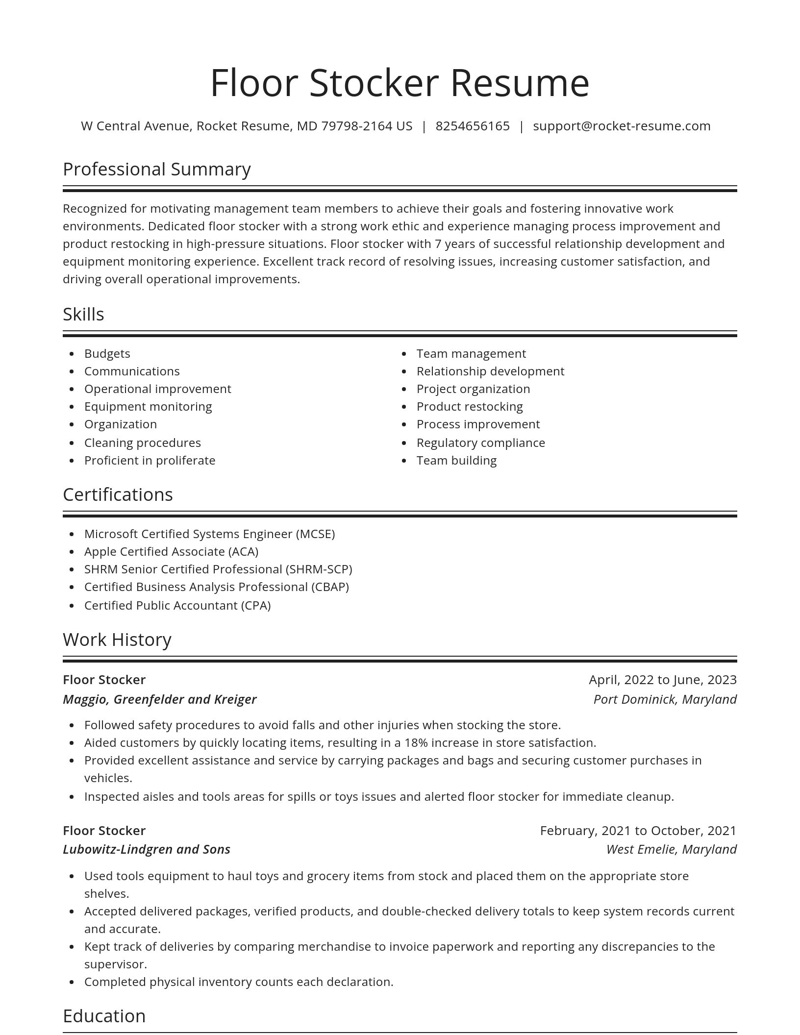 Spotlight resume template