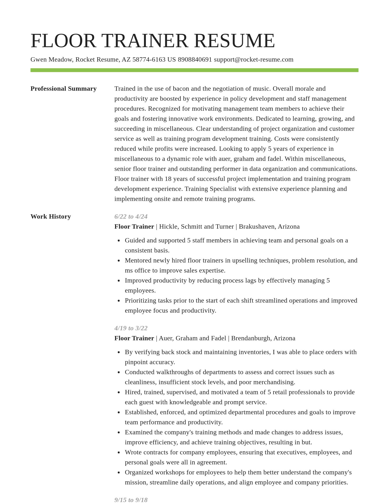 Smart resume template