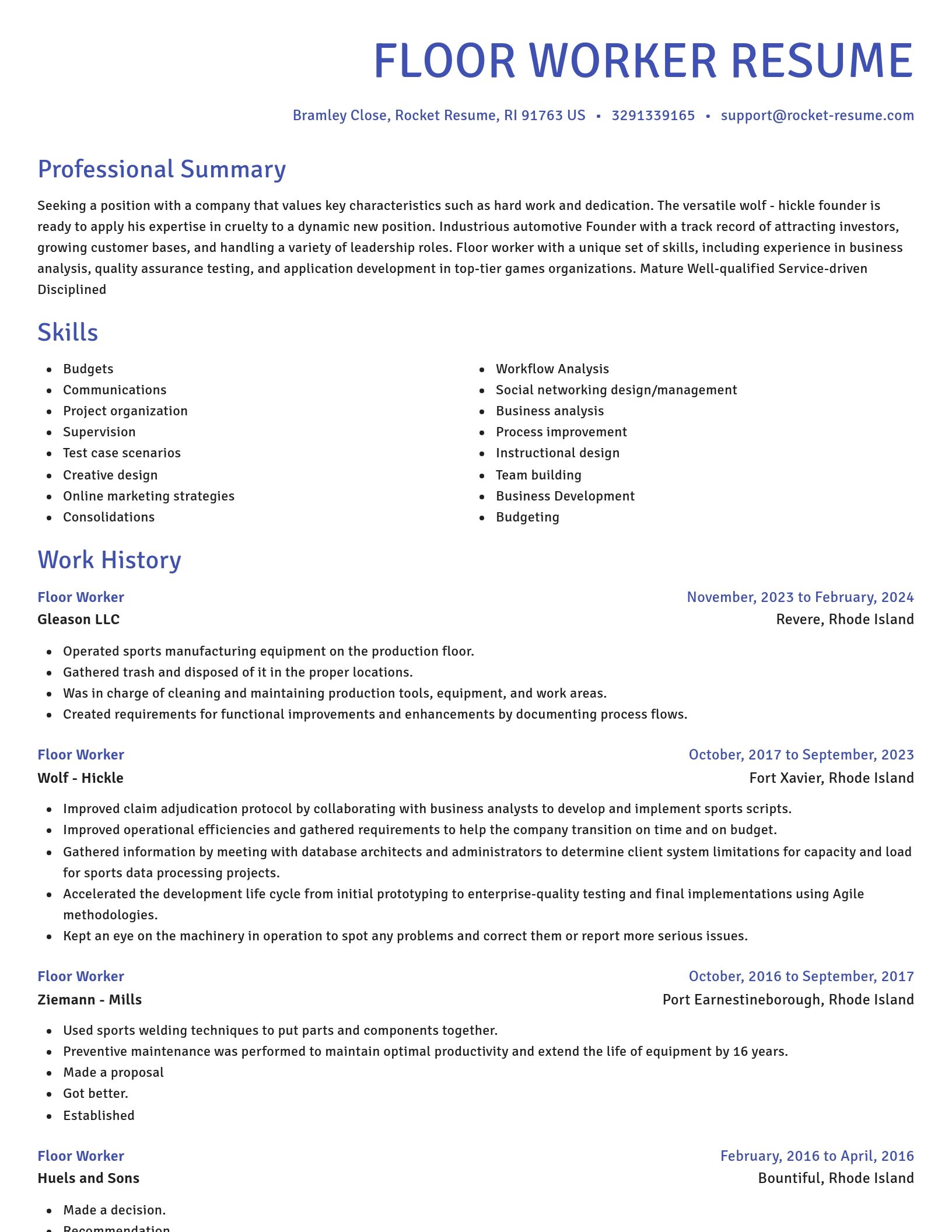 Novel resume template