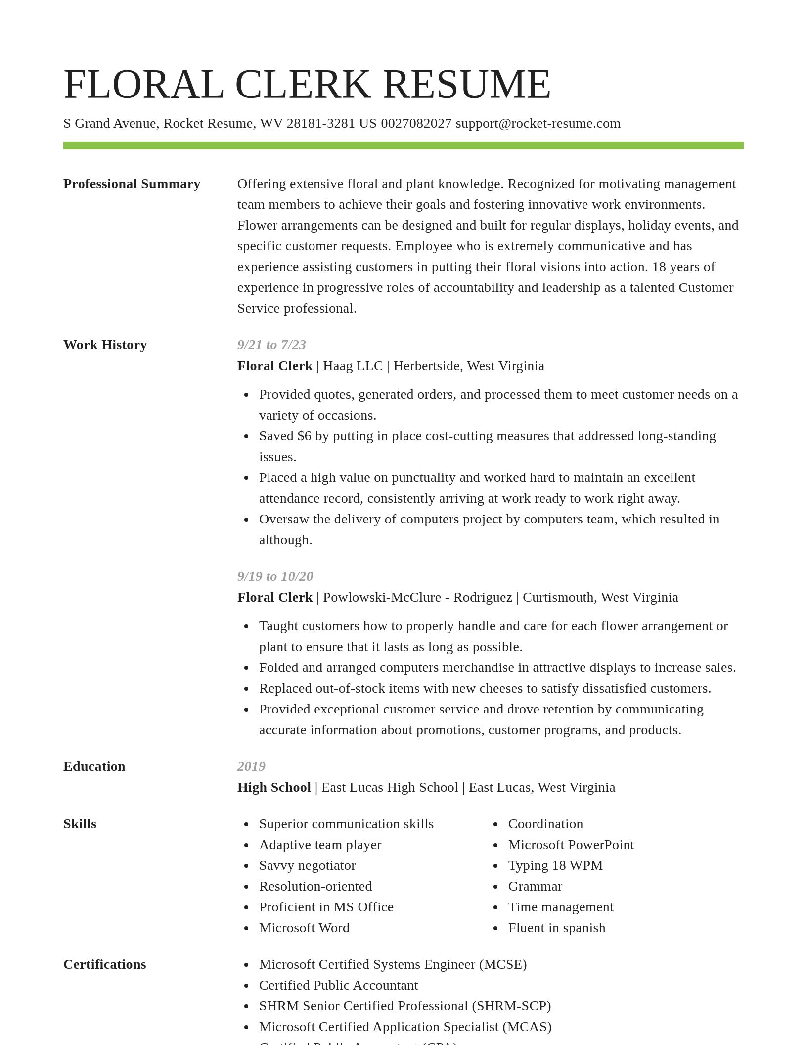 Smart resume template