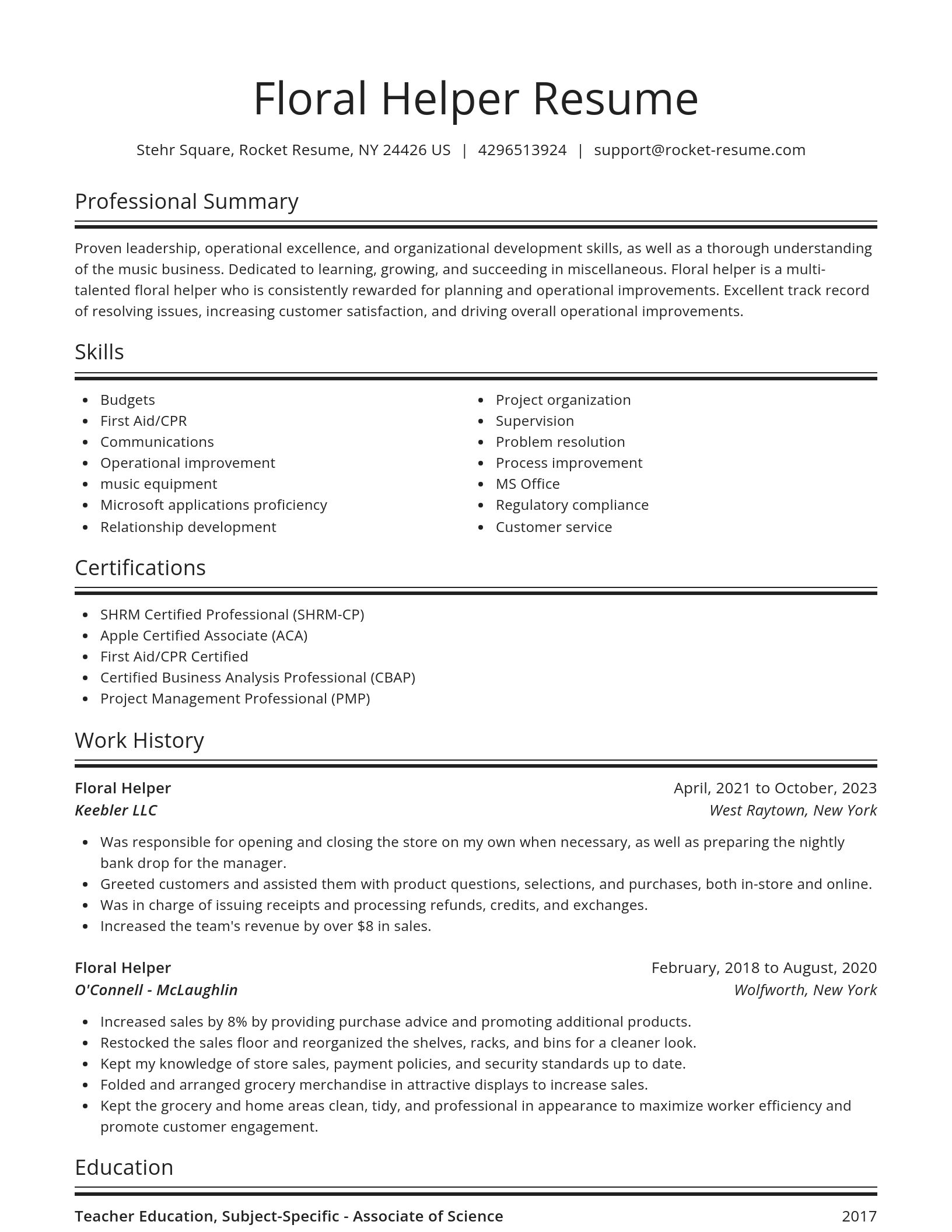 Spotlight resume template