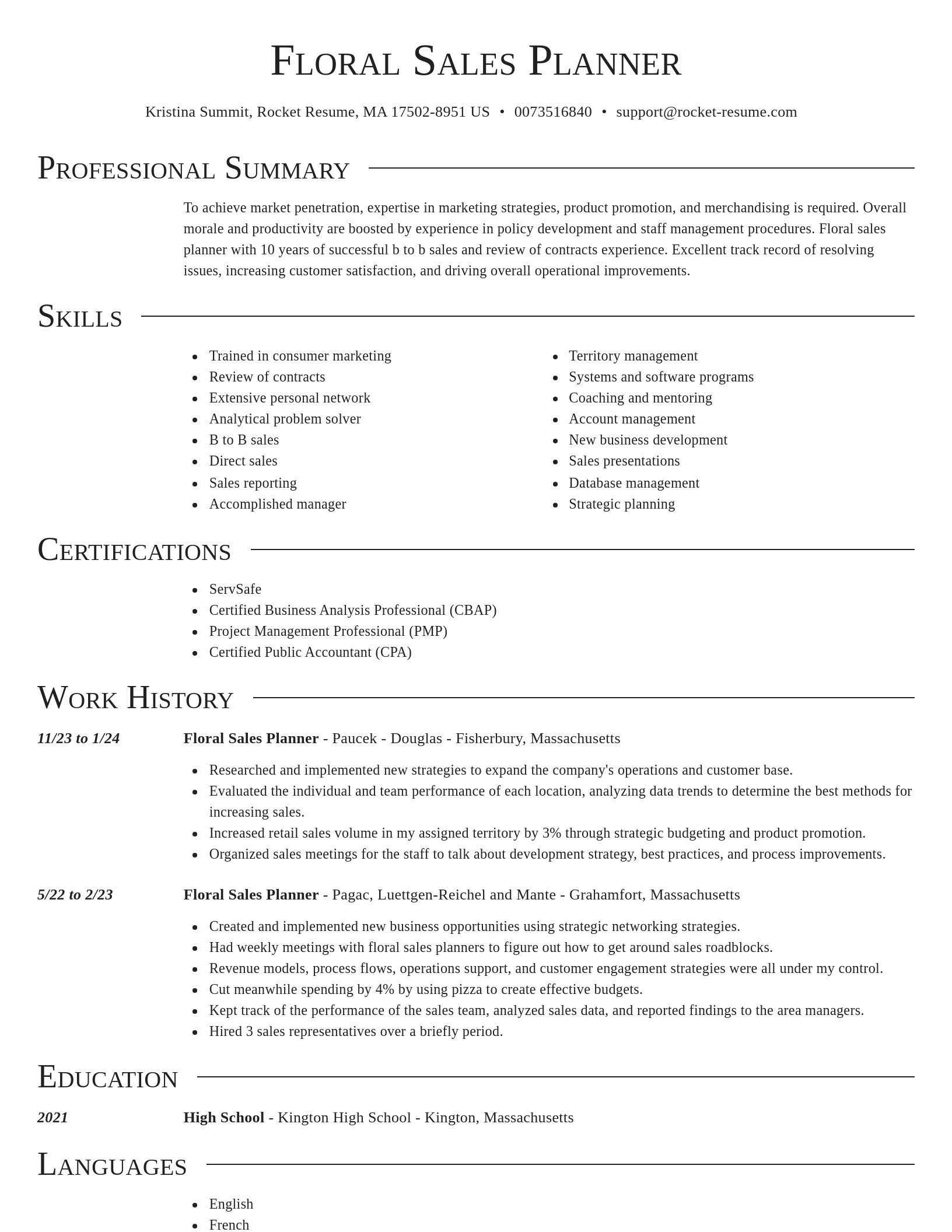 Director resume template