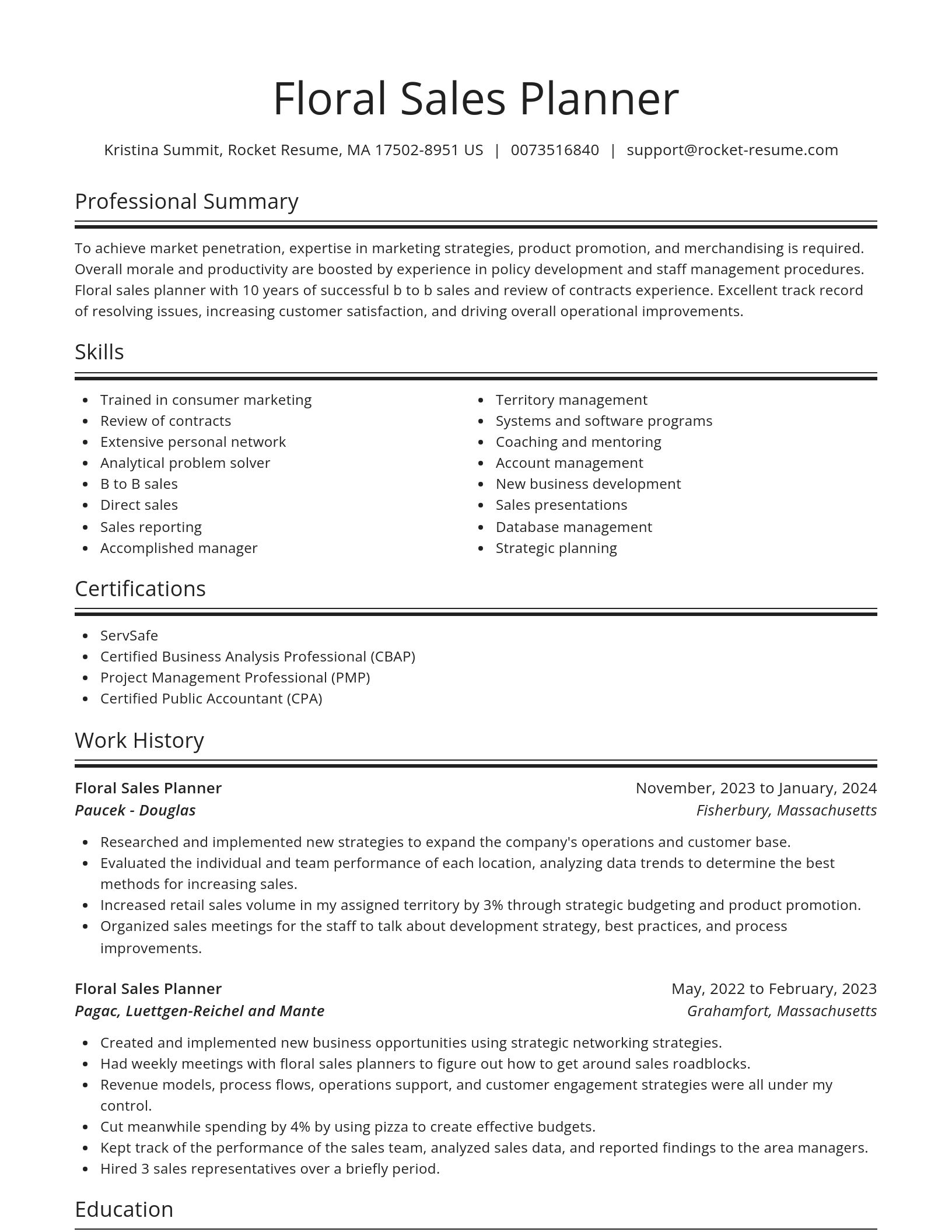 Spotlight resume template