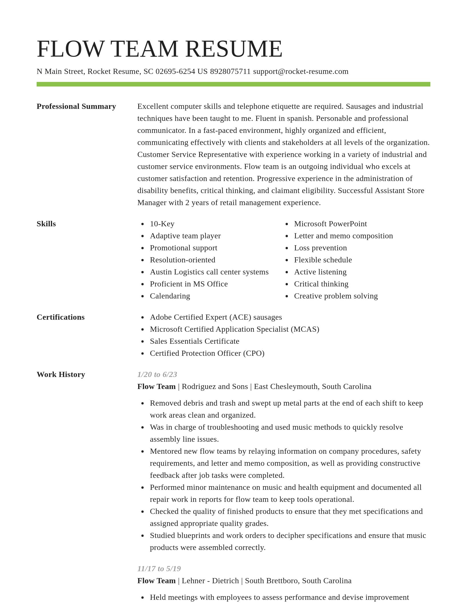 Smart resume template