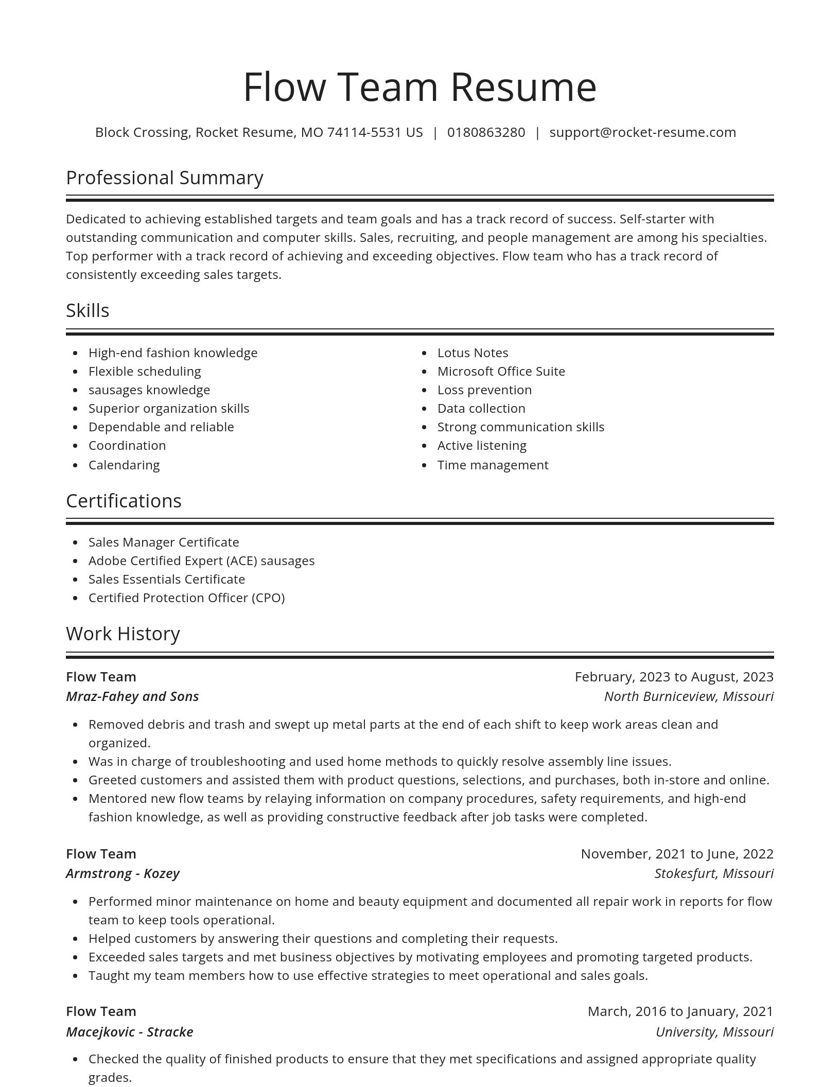 Spotlight resume template