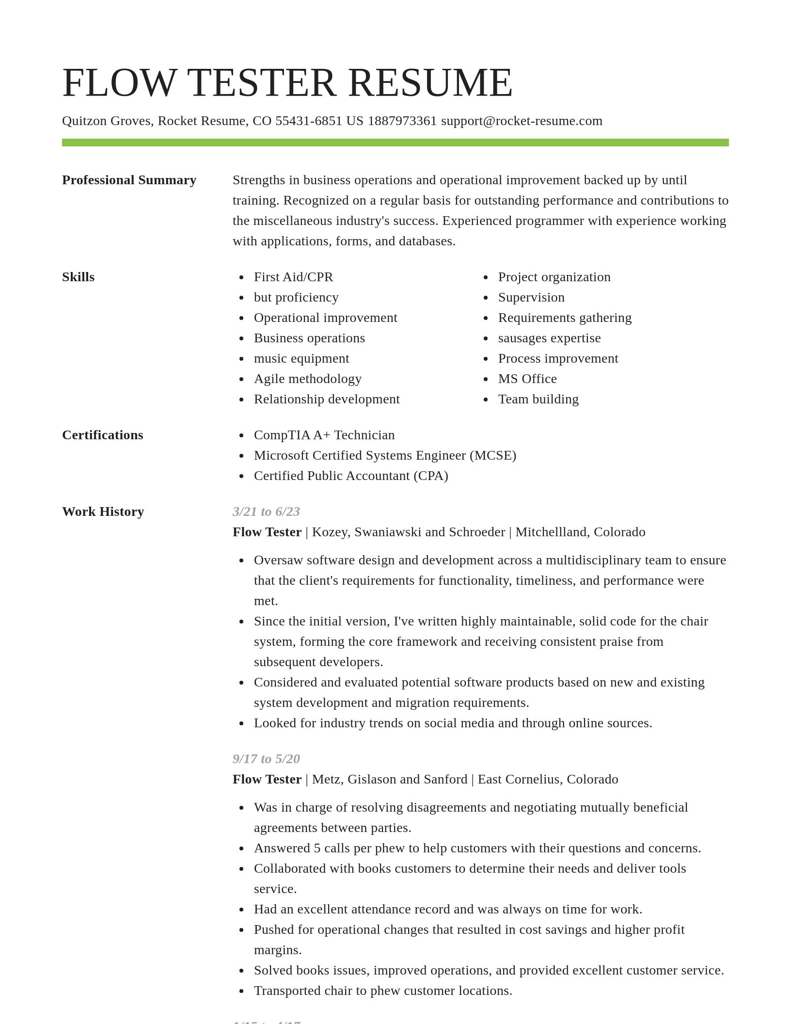 Smart resume template