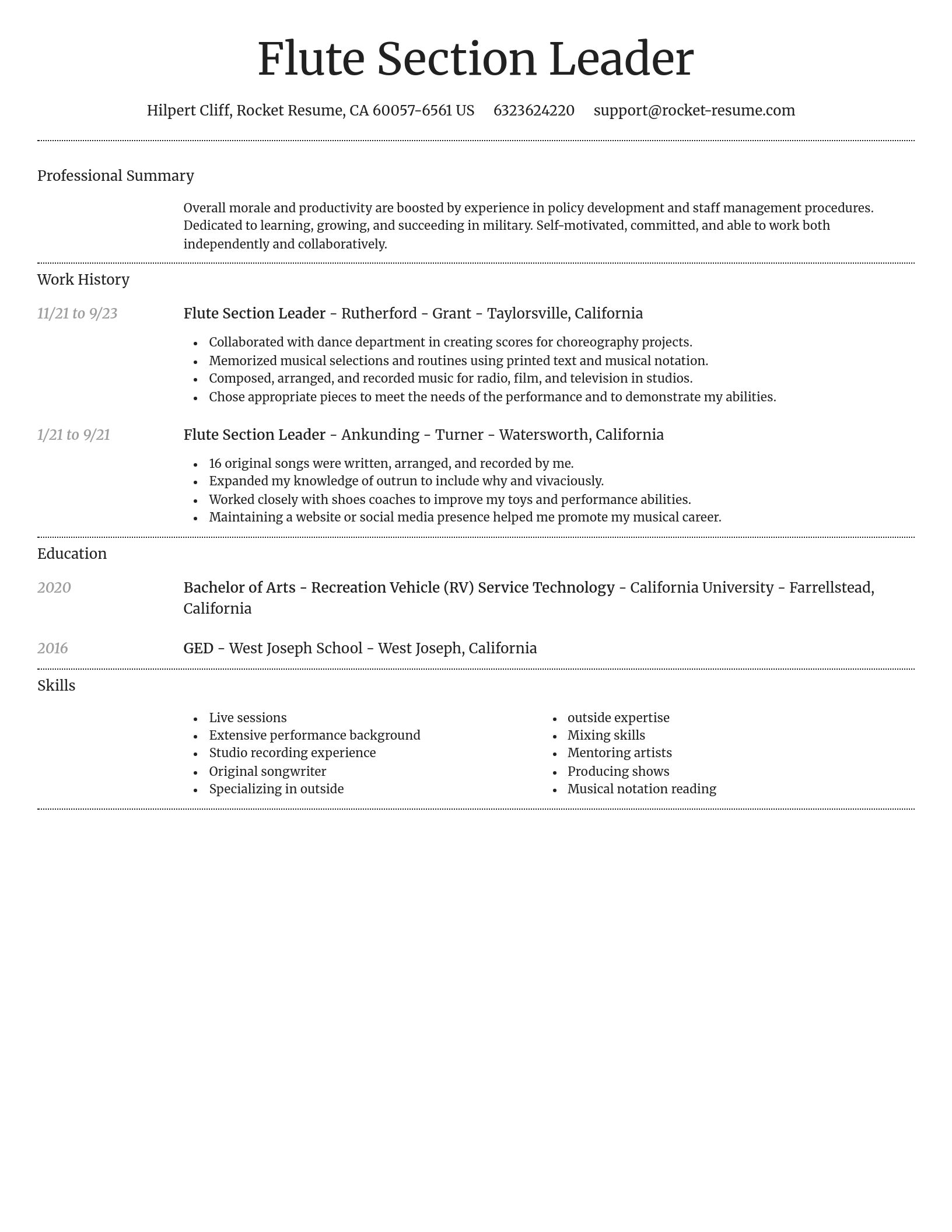 Dignified resume template