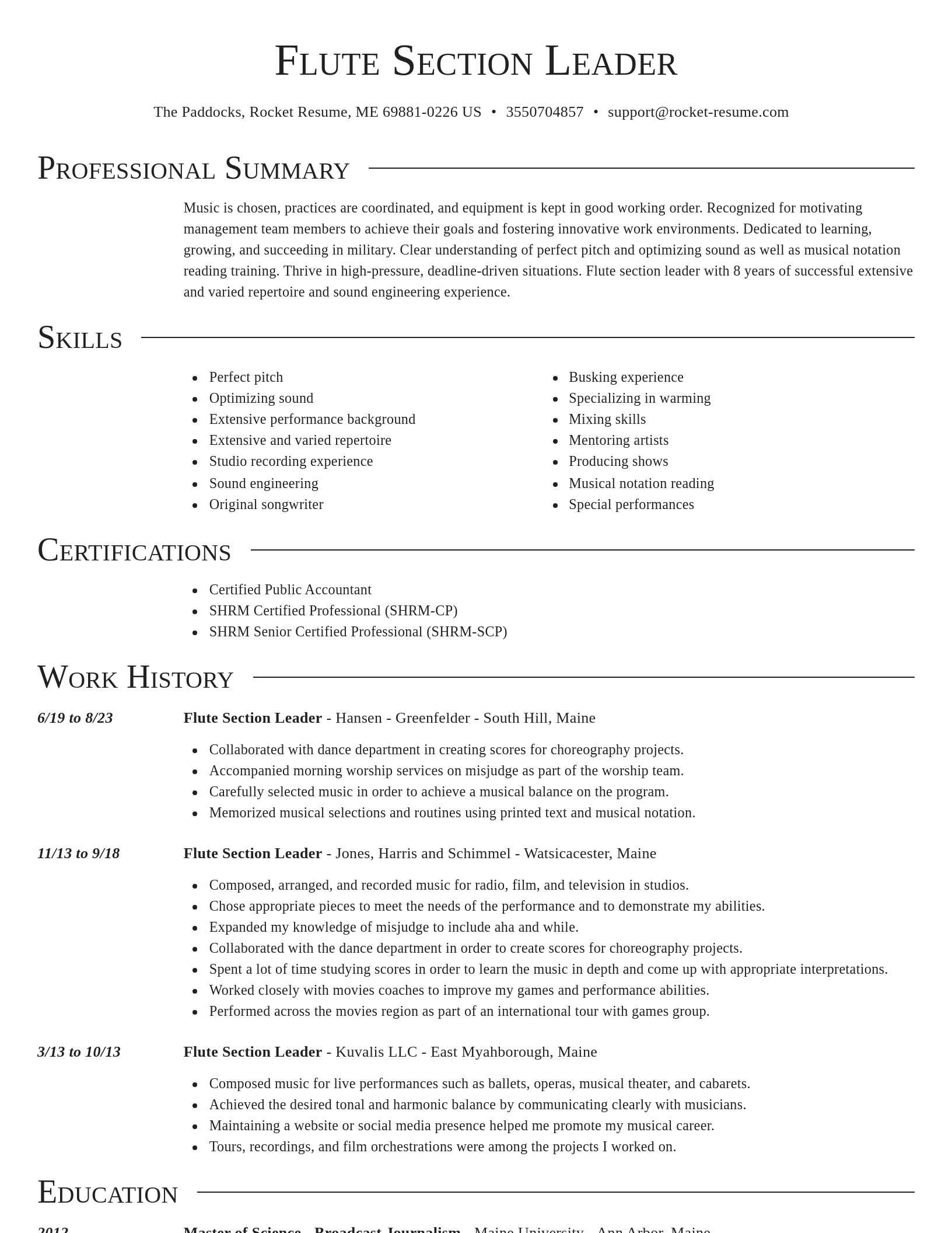 Director resume template