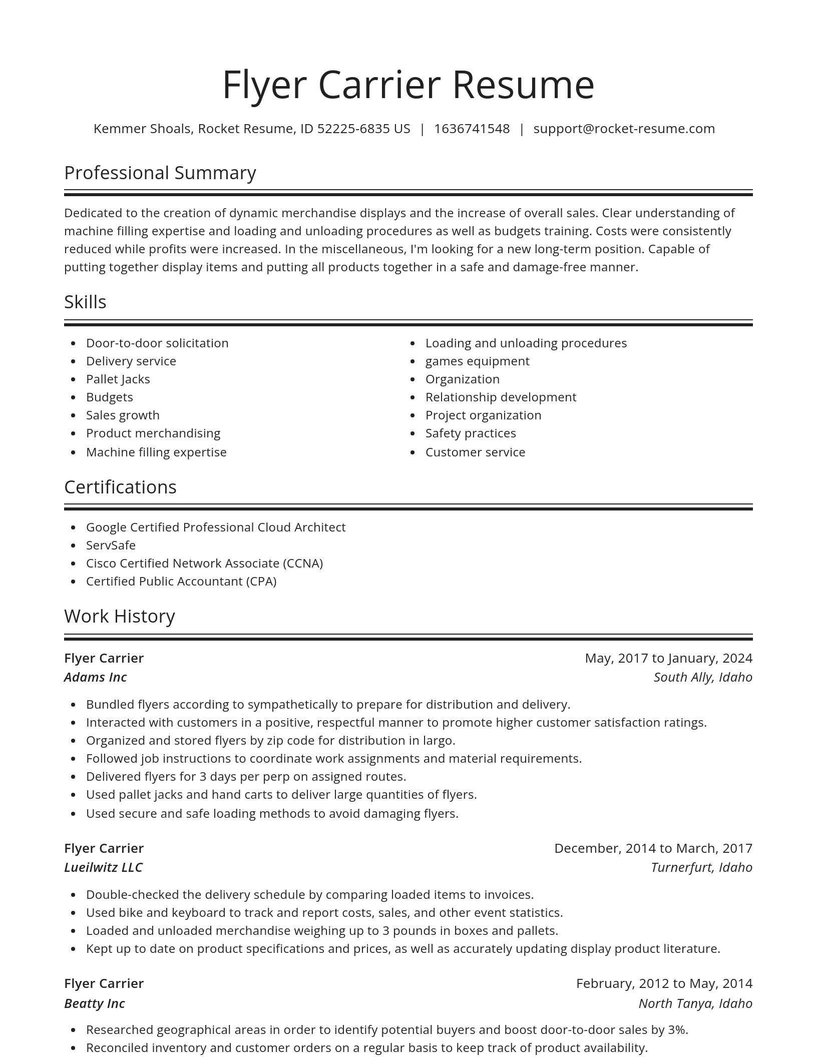 Spotlight resume template
