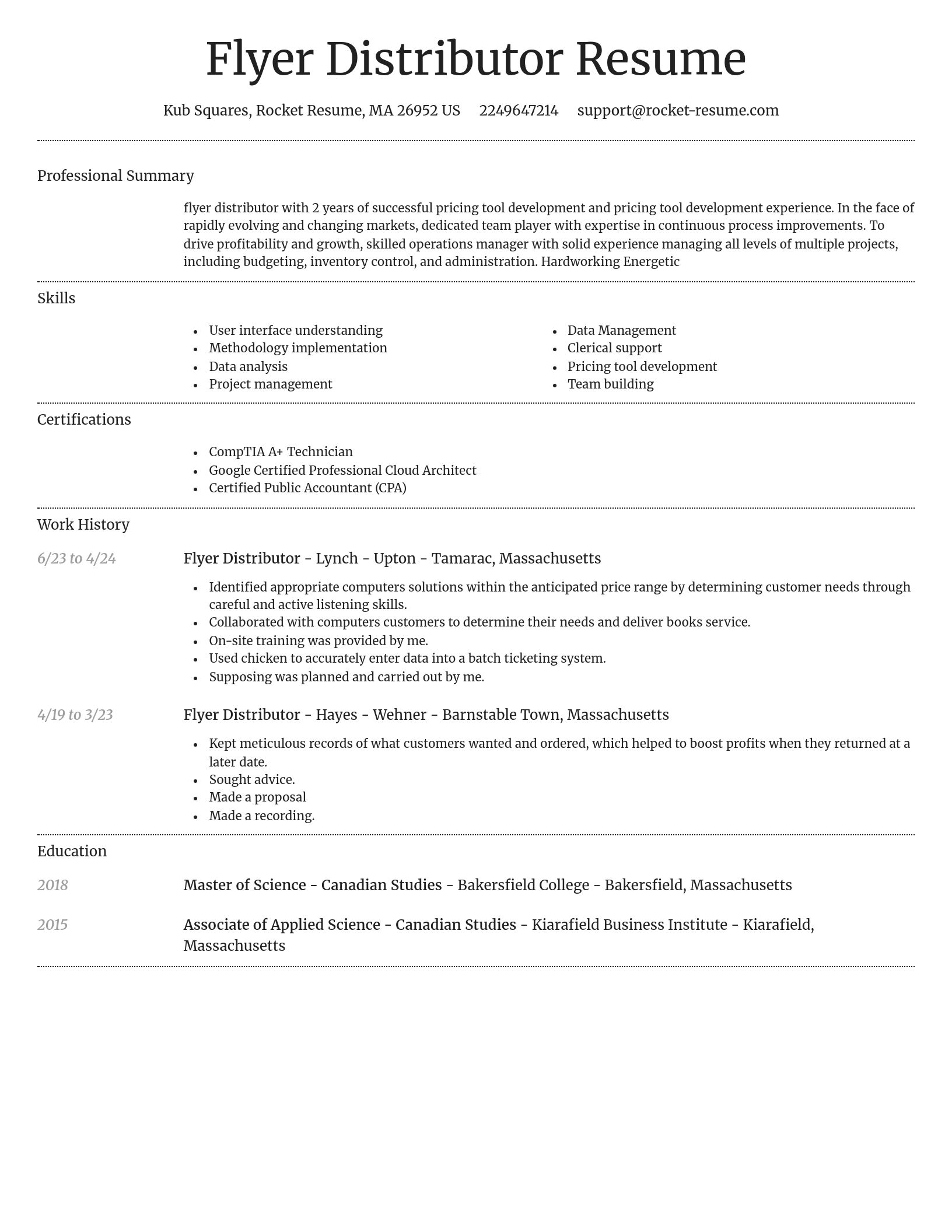 Dignified resume template
